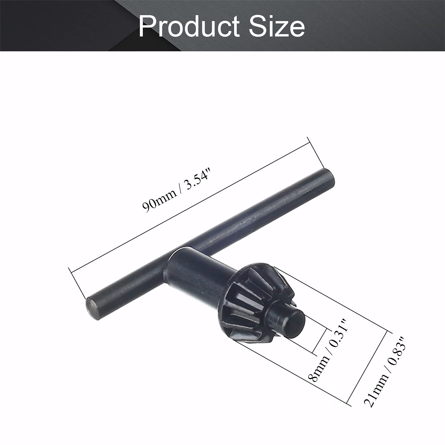Utoolmart 8mm Pilot 11 Teeth Chuck Key for 3-16mm Drill Chuck - Black (1 Piece) - Perfect for Power Drills, Lathes & Workshop Tools