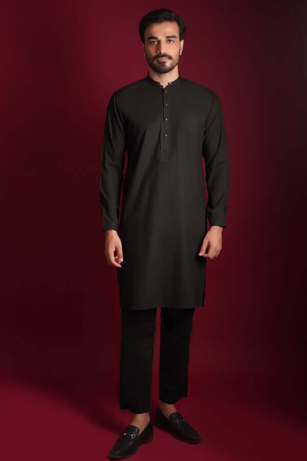 Premium Black A.I IronEZ Kurta & Pants Set for Men - Comfortable Traditional Indian Outfit for Festivals, Weddings & Casual Wear