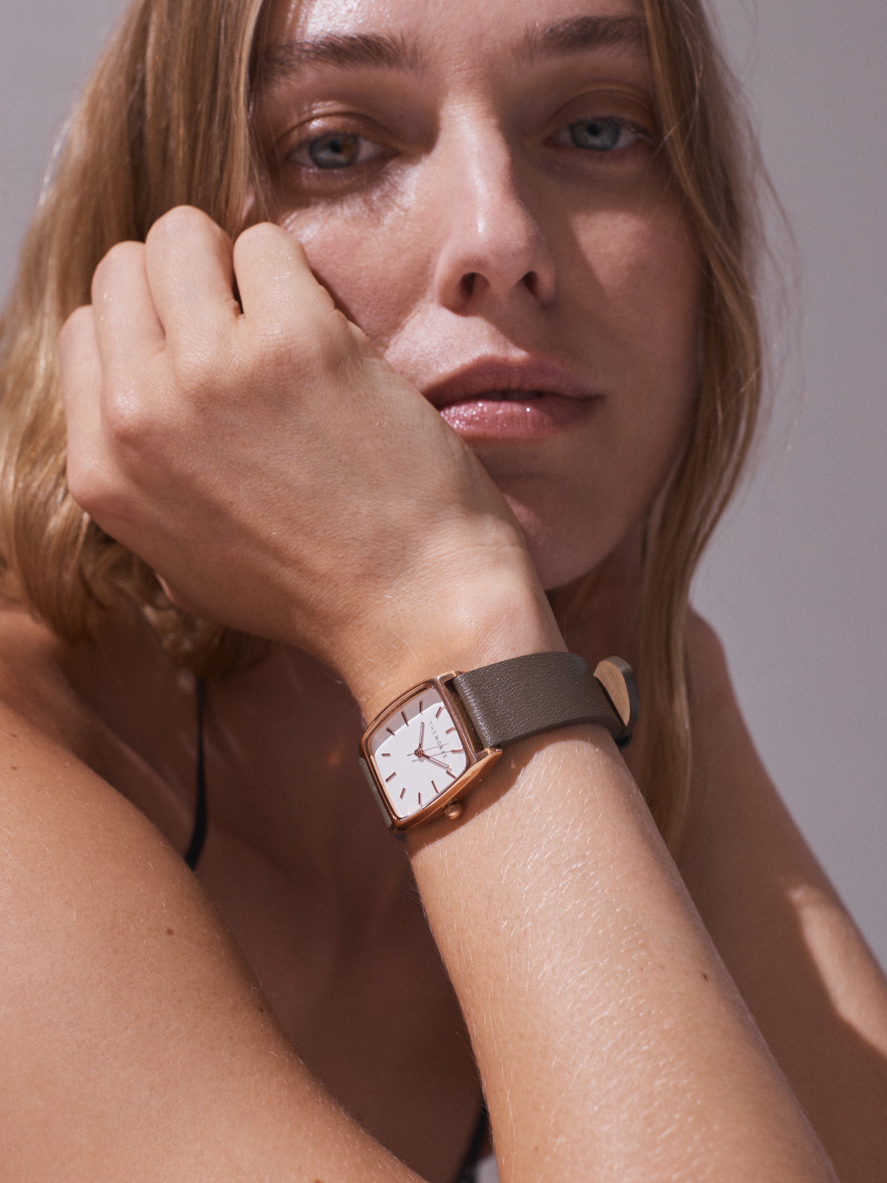 Elegant Rose Gold Dress Watch with White Dial & Dark Grey Leather Strap - Perfect for Weddings, Business Meetings & Formal Events