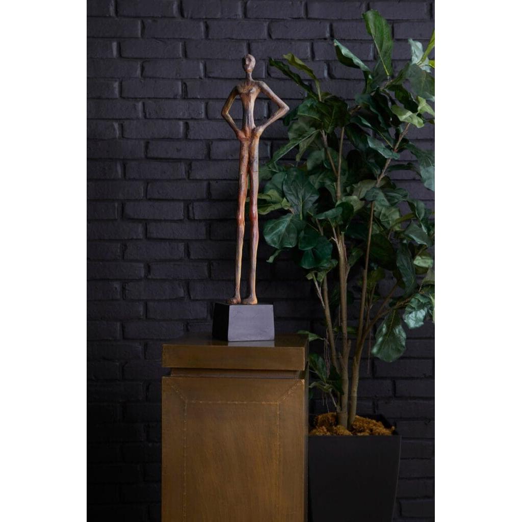 Cyan Design 11674 Maasai Gatherer Human Figure Sculpture - Rustic Finish African Tribal Decor for Home, Office & Garden Decorations