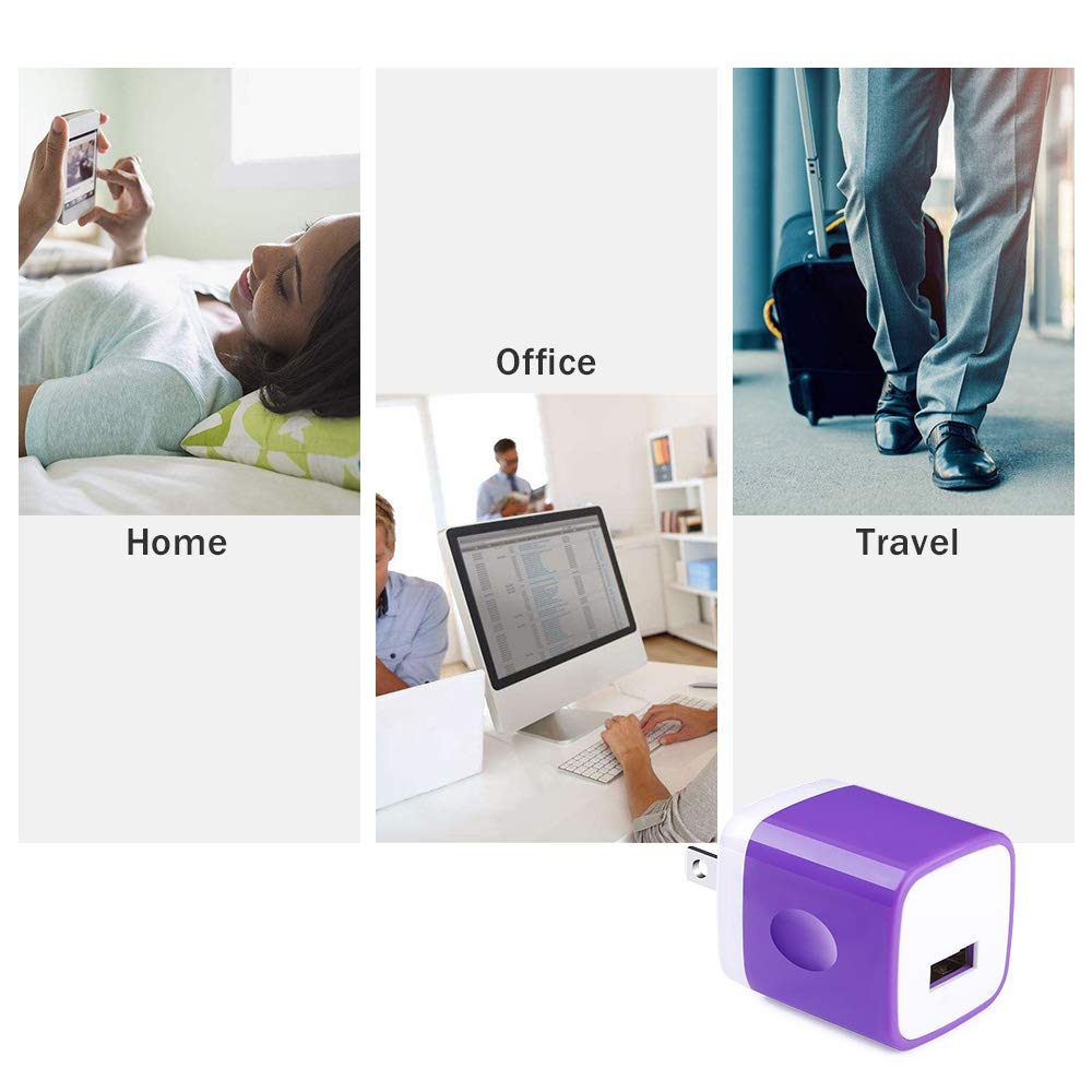 GiGreen 5-Pack USB Wall Charger Plug - Single Port Fast Charging Block Adapter for iPhone 16/15 Pro Max/14/13/12/11/X/8 & Samsung Galaxy S24 Ultra/A15 5G/A54/A14/S23/A13/A23/S22 - Perfect for Home, Office & Travel Charging
