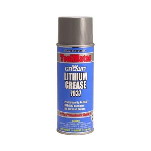 Aervoe 7037 11 oz. White Lithium Grease Spray - High-Performance Lubricant for Automotive, Industrial & Household Use - Ideal for Bearings, Hinges & Machinery Maintenance