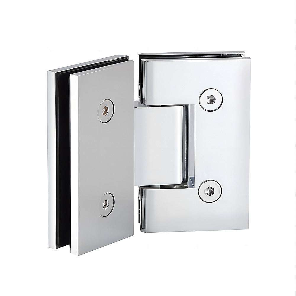135 Degree Glass to Glass Stainless Steel Square Shower Hinge in Chrome - Durable Bathroom Hardware for Frameless Shower Doors & Glass Partitions