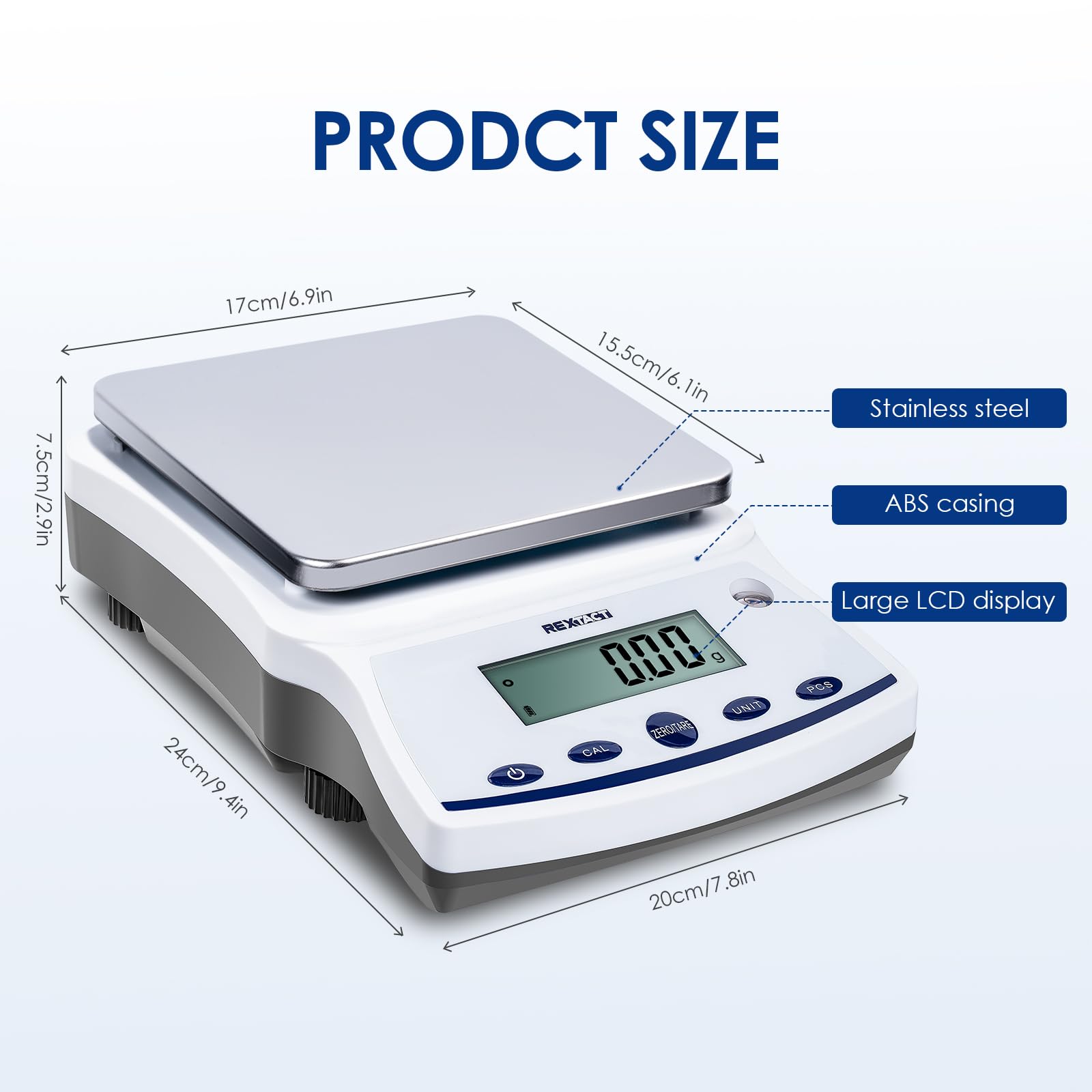 High Precision Digital Scale 0.01g to 5000g, Lab Analytical Balance with 0.01g Accuracy - Perfect for Jewelry Weighing, Pharmacy Measurements & Scientific Laboratory Use