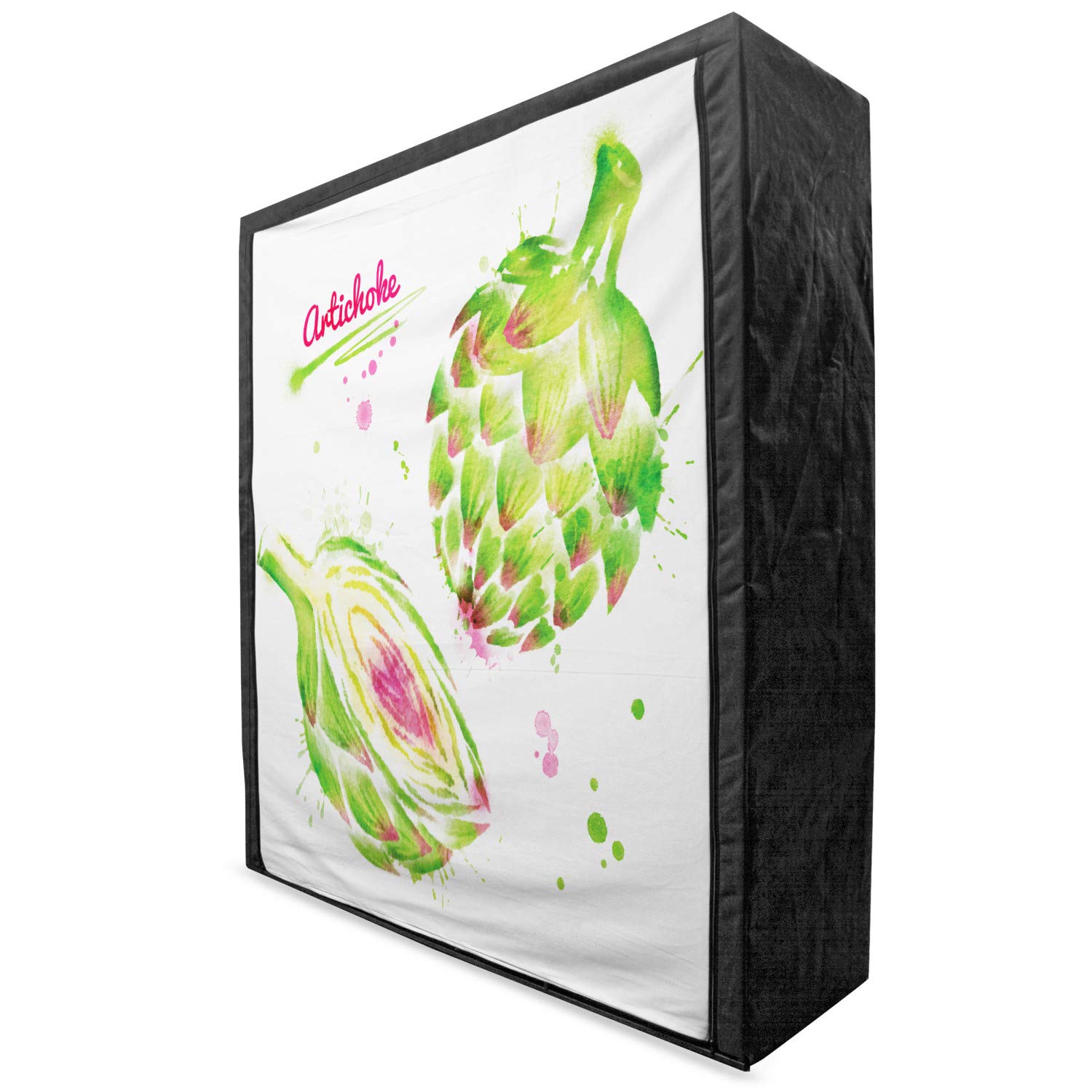 Ambesonne Artichoke Fabric Wardrobe - Portable Clothing Organizer with Shelves, 59