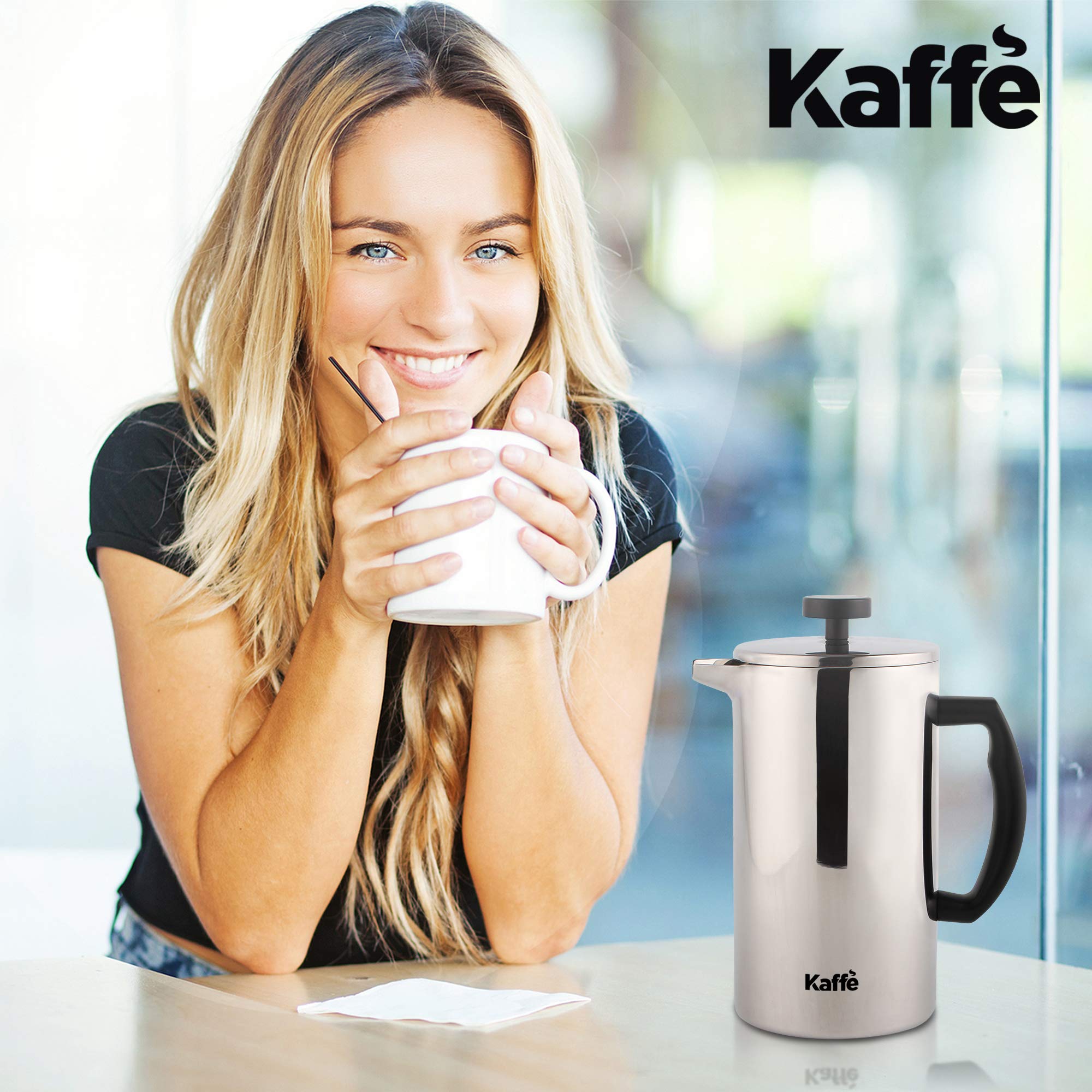 Premium Stainless Steel French Press Coffee Maker - 27oz/0.8L Double-Wall Insulated Coffee Press - Ideal for Travel, Camping & Home Brewing - Perfect Coffee Gift for Coffee Lovers - Enjoy Rich, Full-Bodied Coffee Anywhere