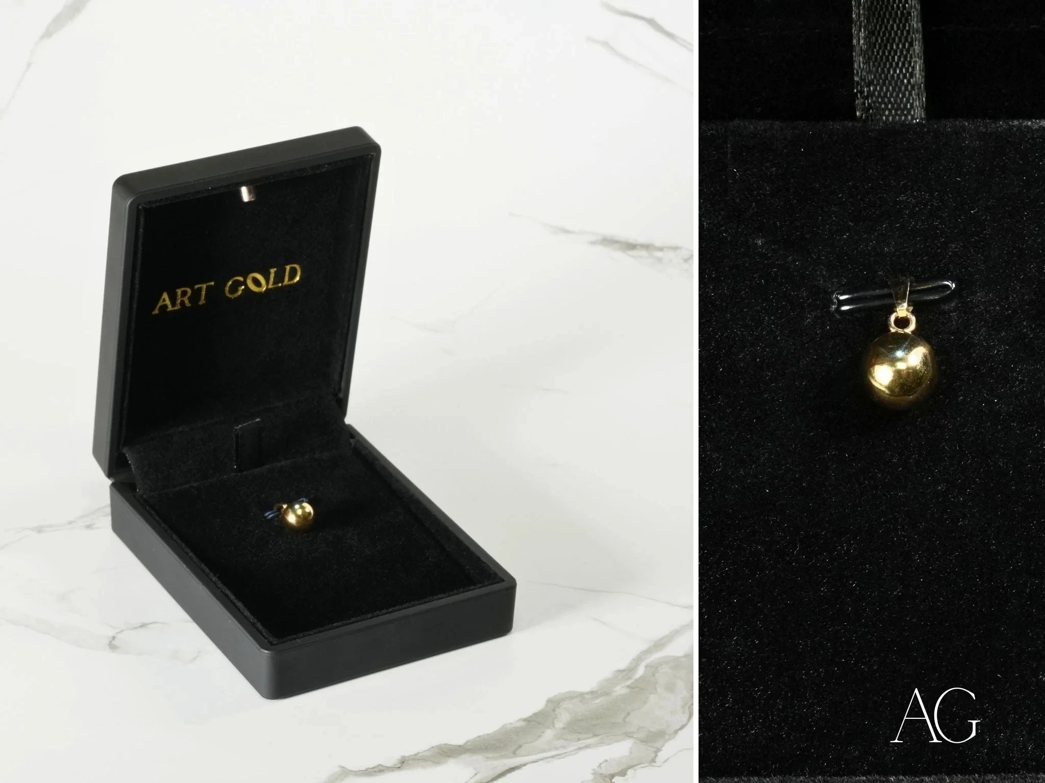 Golden Sphere Pendant Necklace - 18K Gold Plated Elegant Jewelry for Women | Perfect for Date Night, Wedding & Special Occasions
