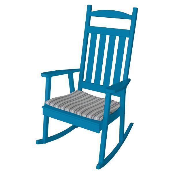 A&L Furniture Yellow Pine Classic Porch Rocker - Solid Wood Rocking Chair for Outdoor Patio, Garden, and Front Porch Relaxation | Perfect for Reading, Sunbathing & Enjoying Morning Coffee