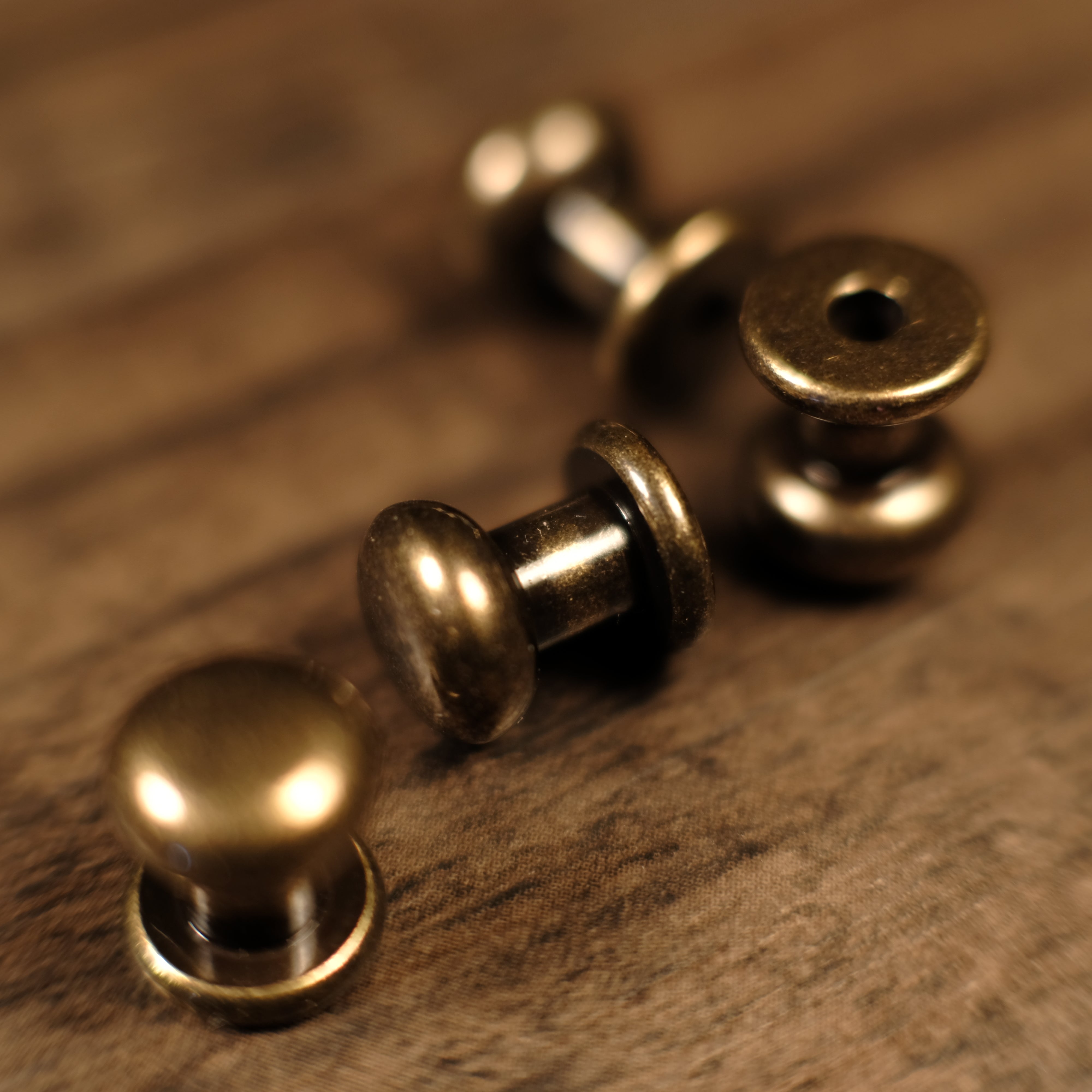 Antique Brass Collar Button Stud B20 - Classic Men's Dress Shirt Accessory for Formal & Business Attire