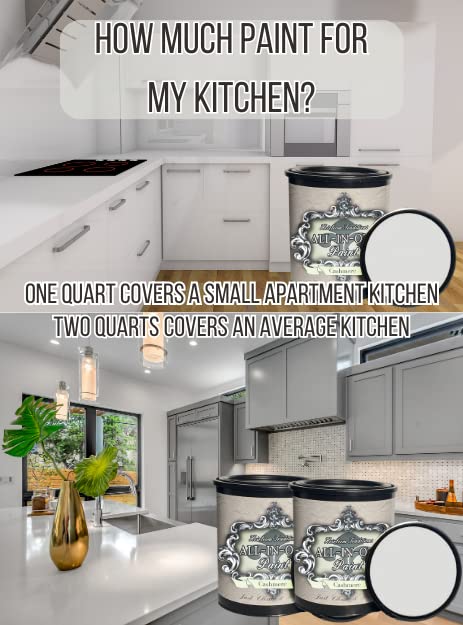 ALL-IN-ONE Paint Kit - 2 Quart Cabinet Paint Bundle with Tools & Putty for DIY Home Renovation & Furniture Refinishing