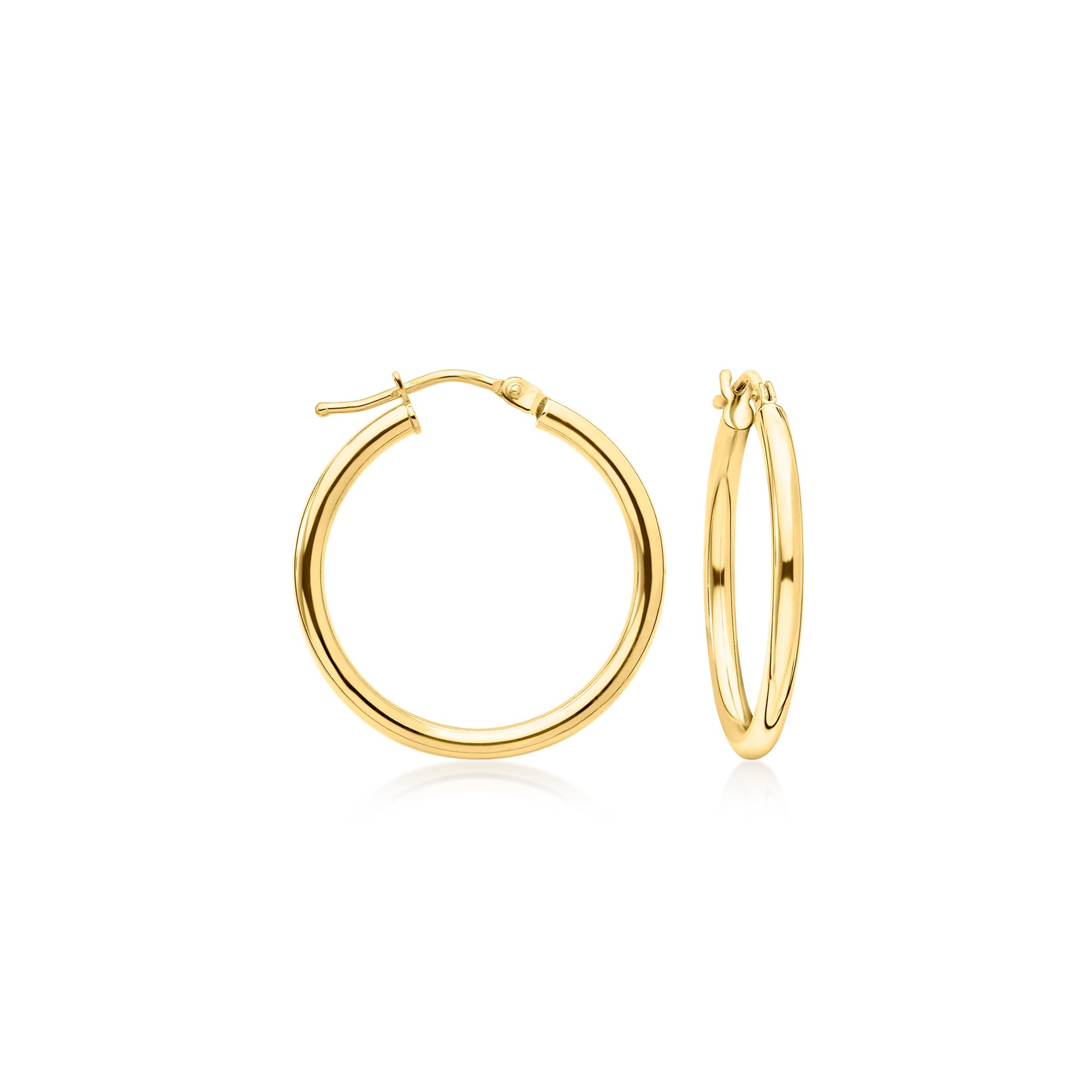 Ross-Simons 18K Italian Yellow Gold Hoop Earrings for Women - Classic Elegant Hinged Huggie Hoops - Perfect for Everyday Wear, Parties & Gifts
