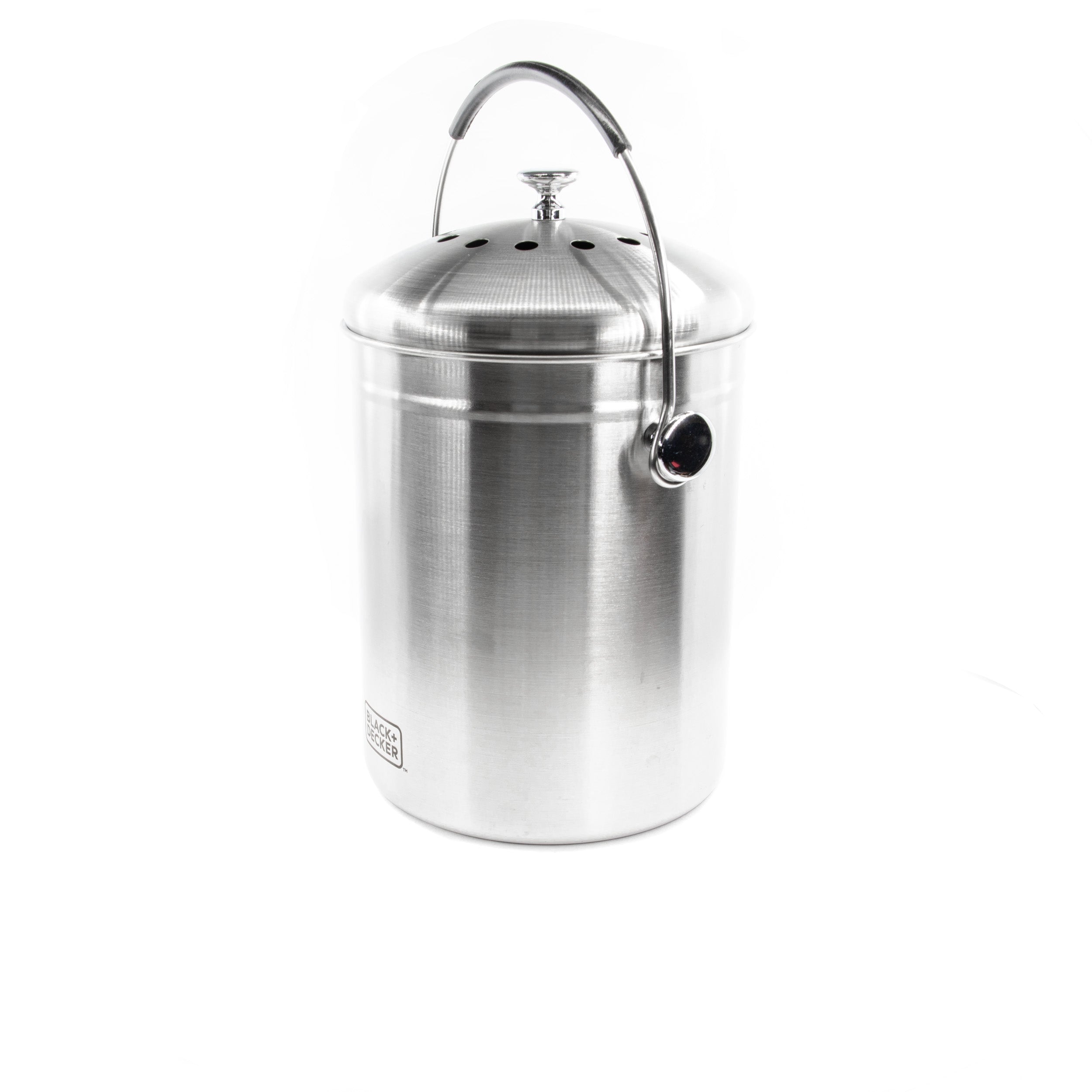 Stainless Steel Countertop Compost Bin - 166 oz (5L) Eco-Friendly Kitchen Waste Container for Food Scraps Recycling | Perfect for Composting in Home, Apartment, or Office