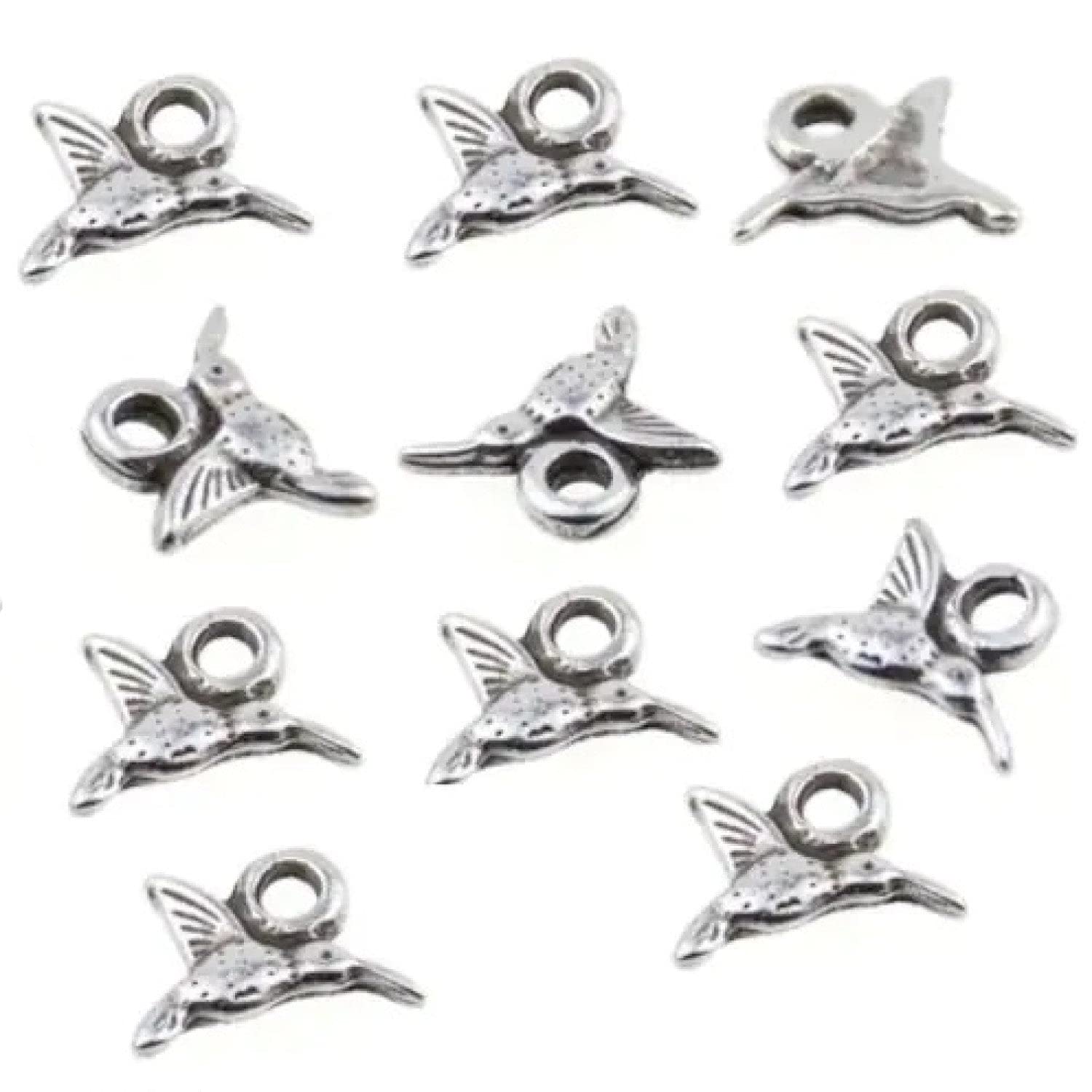 Hummingbird Charm Pendant Set - 20 Pieces for Bracelet & Necklace Making - DIY Jewelry Supplies for Crafting, Gifts, and Fashion Accessories