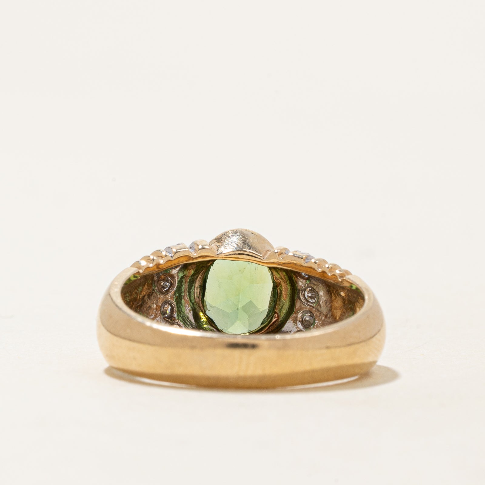 Exquisite Bezel Set Tourmaline & Diamond Ring | 0.09ctw Diamond & 1.23ct Tourmaline | Size 7 | Elegant Jewelry for Women | Perfect for Engagement, Anniversary & Special Occasions