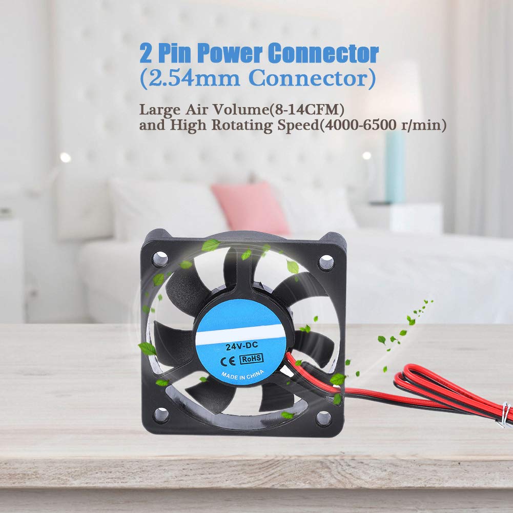 24V DC Brushless Blower Fan 50x50x10mm - 2 Pin 5010 Cooling Fan Replacement for 3D Printers | Perfect for DIY 3D Printing Projects & Accessory Upgrades