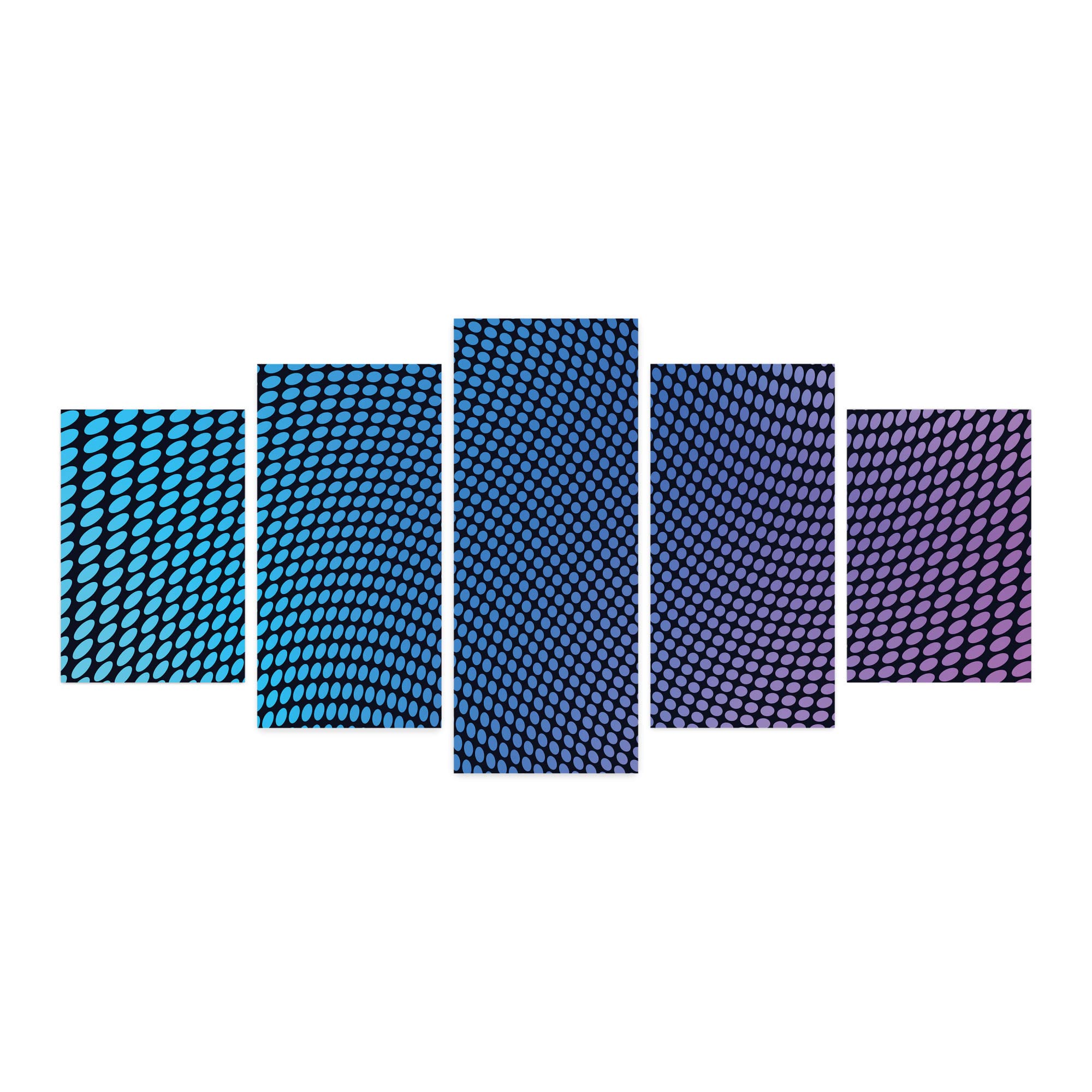 Ambesonne Geometric 5-Panel Acrylic Glass Wall Art - Abstract Wavy Optical Illusion with Retro Disco Dots - Modern Home Decor for Living Room, Bedroom & Dorm - 60