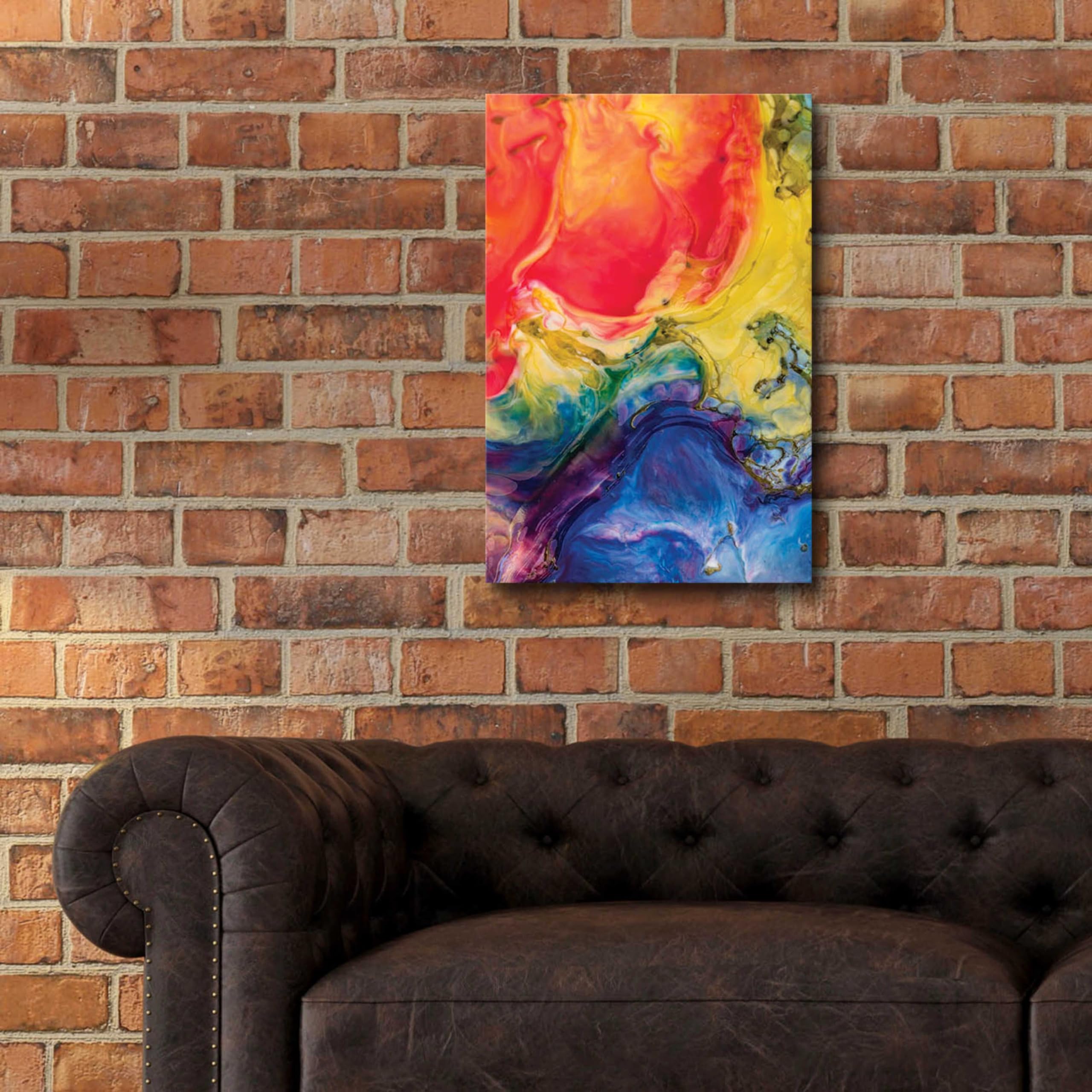 Epic Art 'Ice Cream Flow' Acrylic Glass Wall Painting - 16x24 Inches Modern Home Decor for Living Room, Bedroom & Office