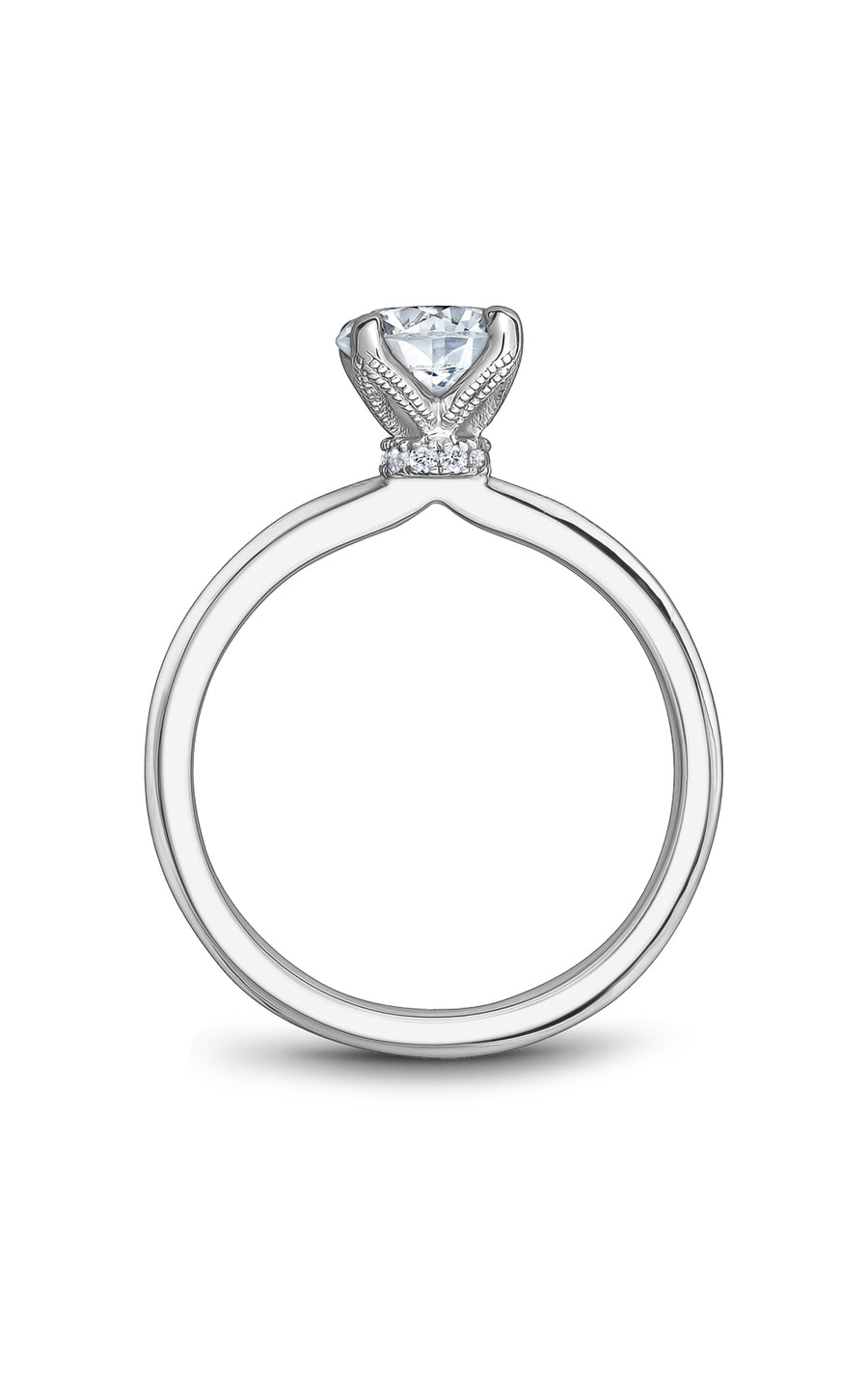 Noam Carver 14K White Gold Bridal Engagement Ring B342 01A - Elegant Diamond Wedding Band for Her, Perfect for Proposals & Anniversaries
