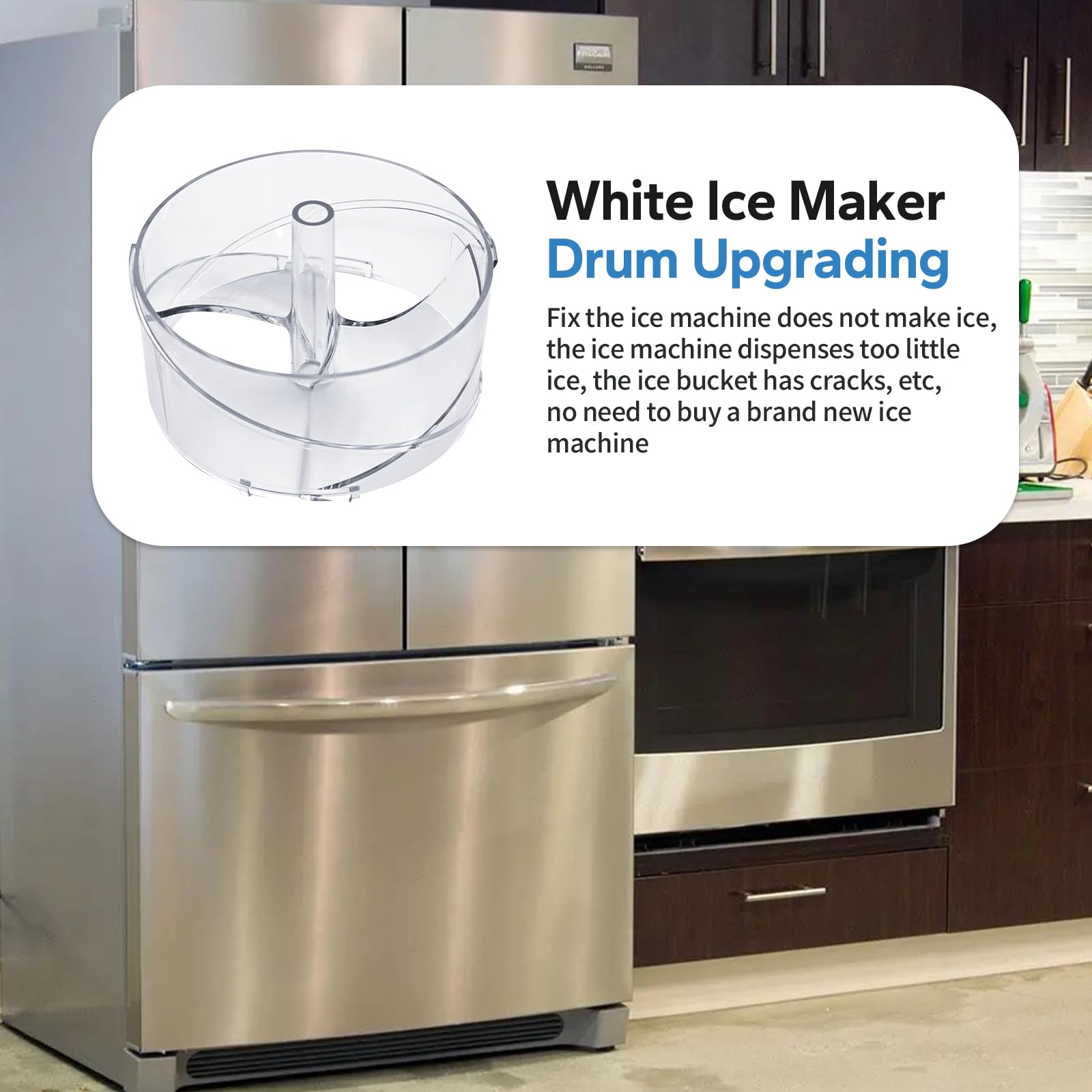 Frigidaire Refrigerator Ice Dispenser Drum Replacement Part - Compatible with AP3959117, 241685103, 1196676, 5304404346, 7241685101 - Perfect for Ice Maker Repair & Home Appliance Maintenance