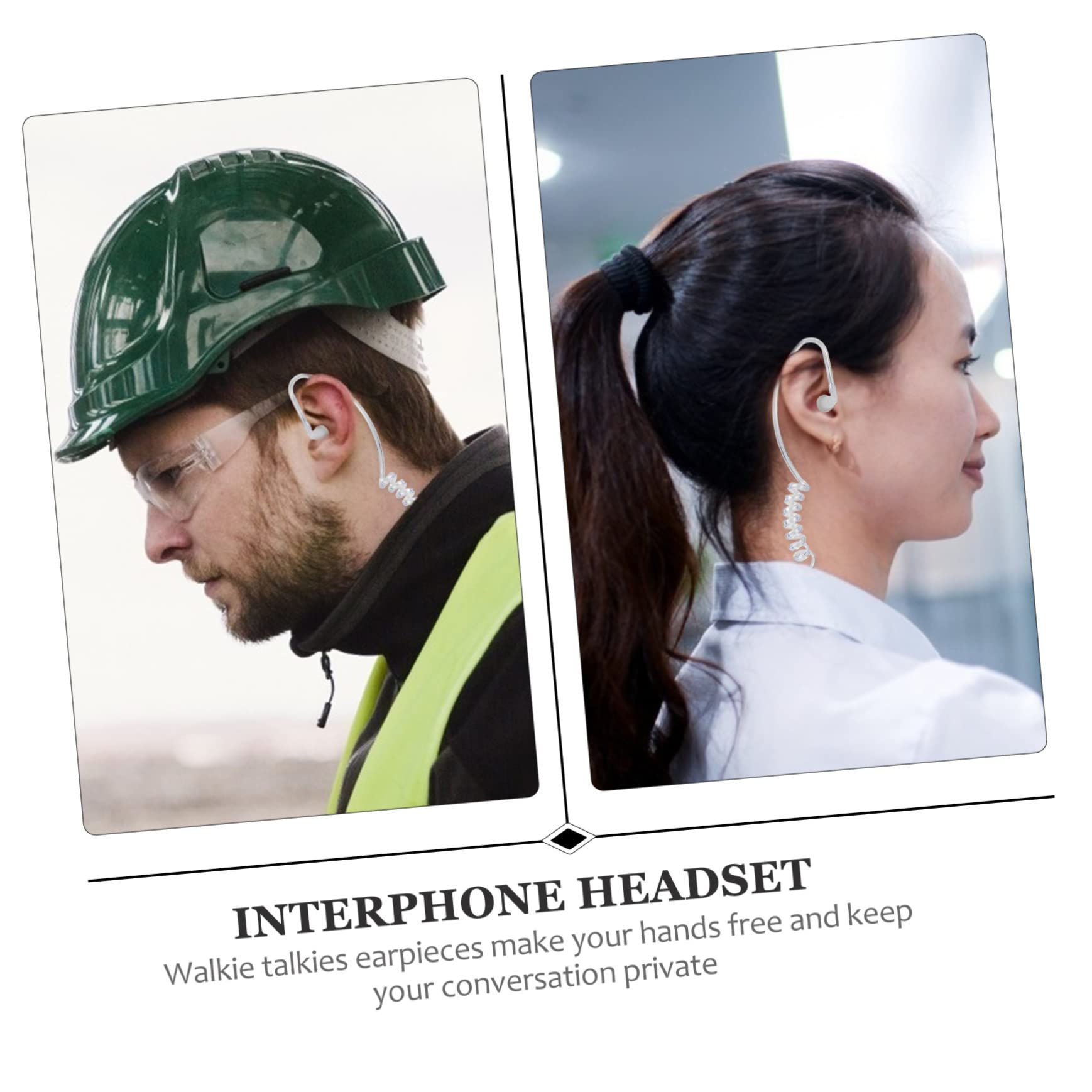 Milisten Wireless Headphones - 2 Pack Walkie Talkie Headset with Wired Earpiece, 2-Way Radio Intercom Headphones for Clear Communication | Perfect for Security, Construction & Event Staff