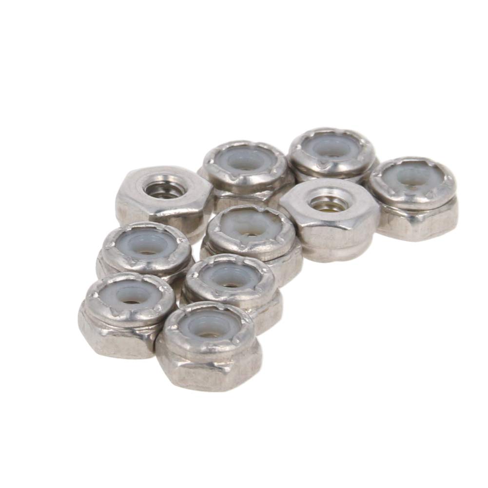 MroMax 6#32 Nylon Insert Hex Lock Nuts - 304 Stainless Steel Hex Drive Fasteners (20pcs) | Industrial & Construction Bolted Joint Hardware for Machinery, Automotive, and DIY Projects