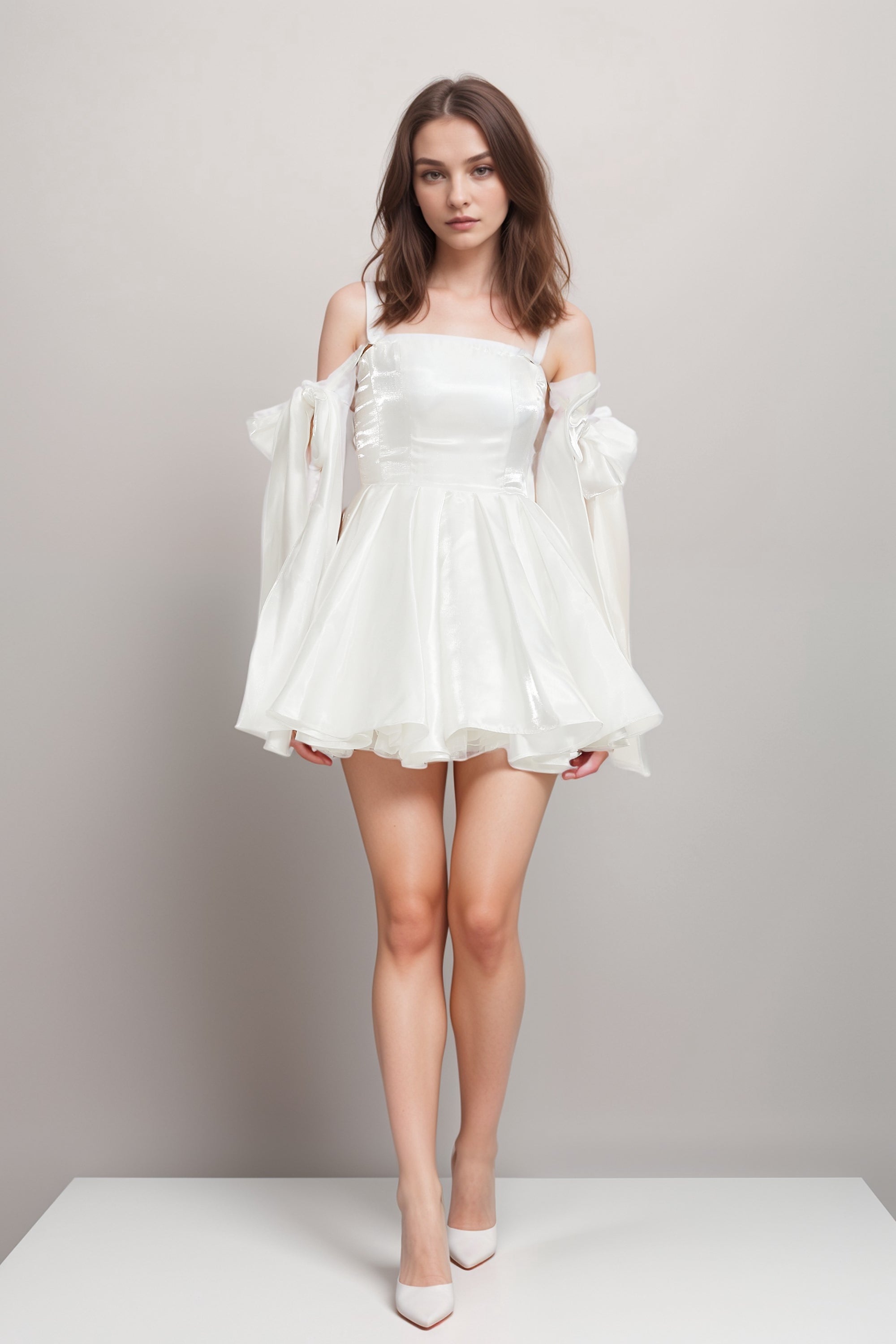 Catiana Bow Detail Flared Dress - Elegant Women's Party & Wedding Guest Dress for Special Occasions