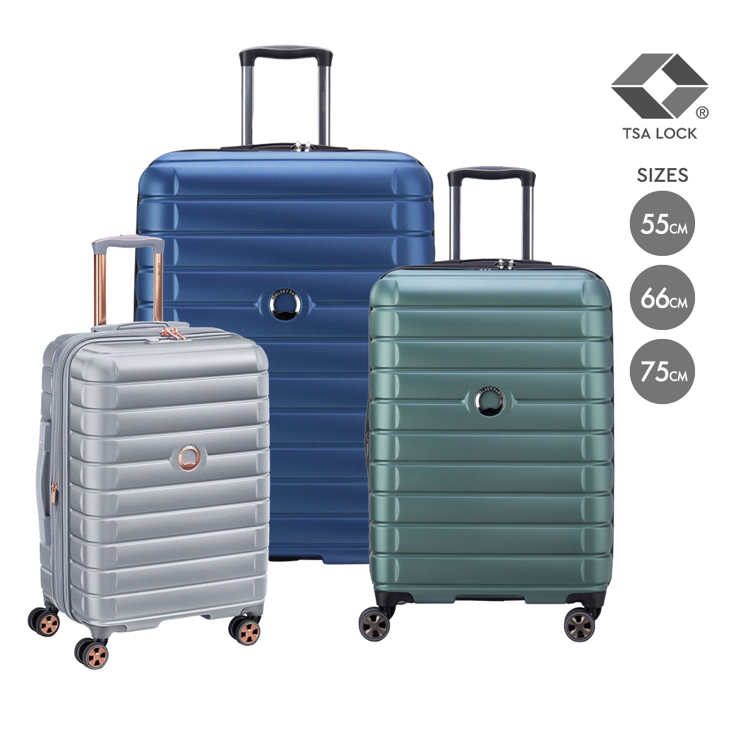 Delsey Paris Shadow 5.0 21.6-Inch Expandable Carry-On Luggage with 4 Double Spinner Wheels - Blue | Perfect for Business Travel & Weekend Getaways