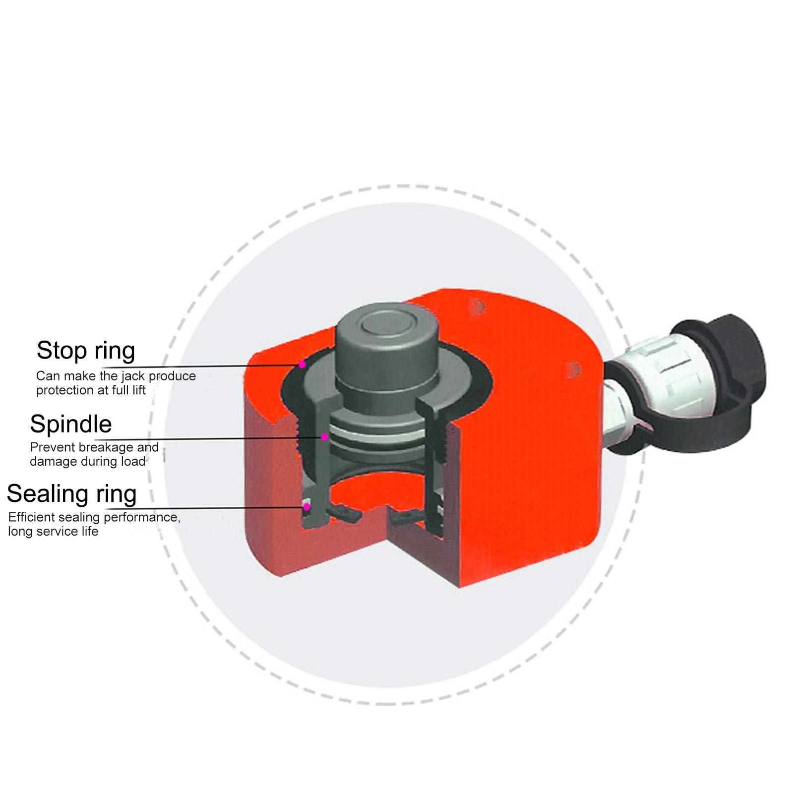 30 Ton Hydraulic Lifting Cylinder Jack - 45# Steel Hollow Hole Design with Automatic Oil Return (58CC Capacity) - Heavy Duty for Shipbuilding, Construction & Industrial Applications