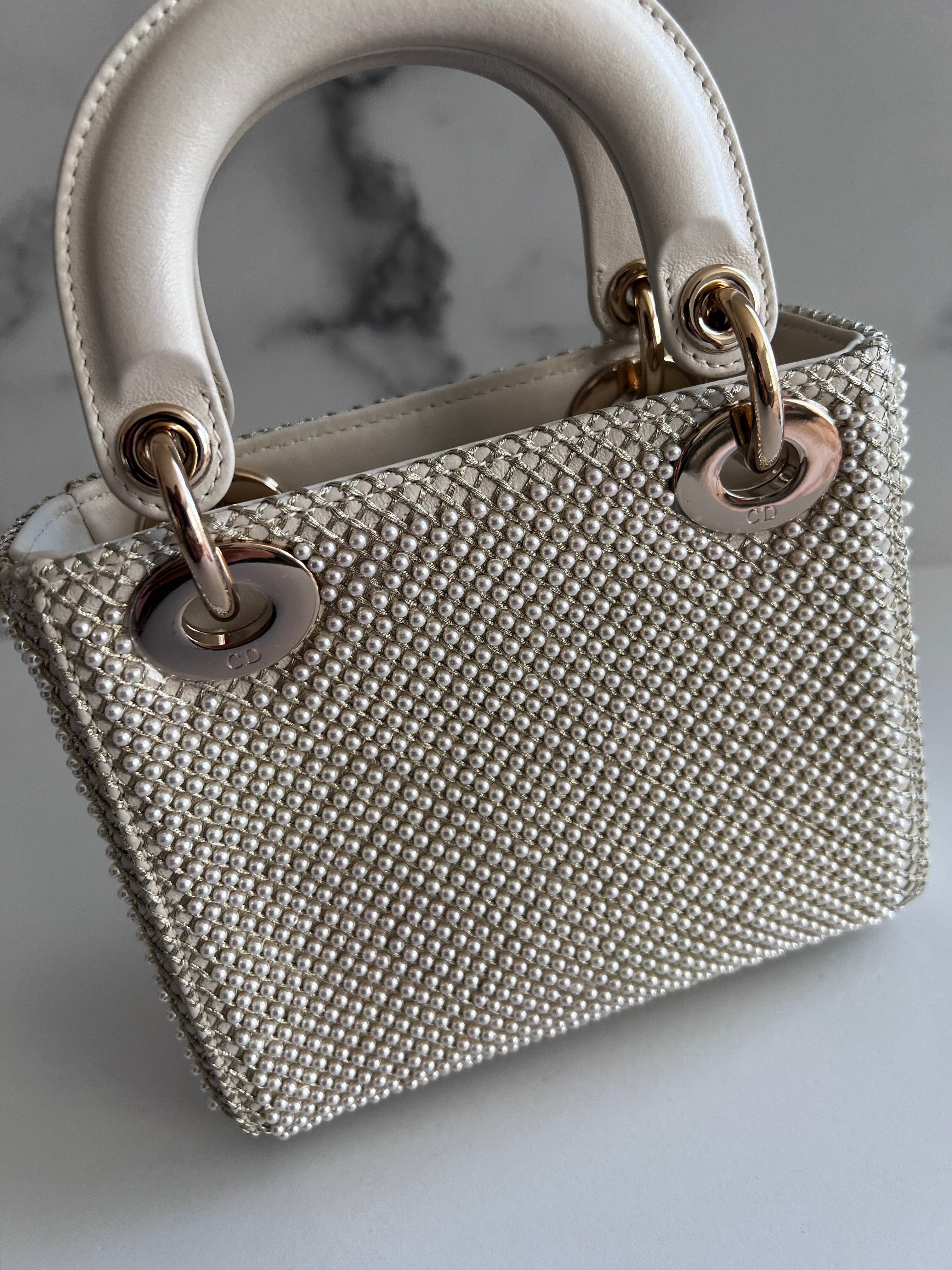 Dior Pearl Mini Lady Dior Bag - Luxury Designer Handbag for Women, Evening Parties & Special Occasions