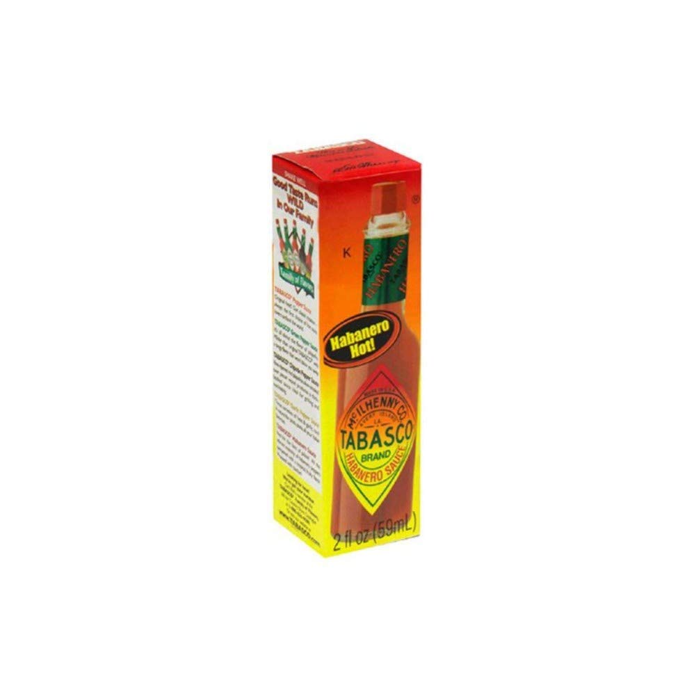 Spicy Tabasco Habanero Hot Sauce - 2 Oz Bottles (Pack of 12) | Premium Mexican Chili Pepper Sauce for Tacos, Wings & Bloody Marys | Perfect for Cooking, Grilling & Gifting