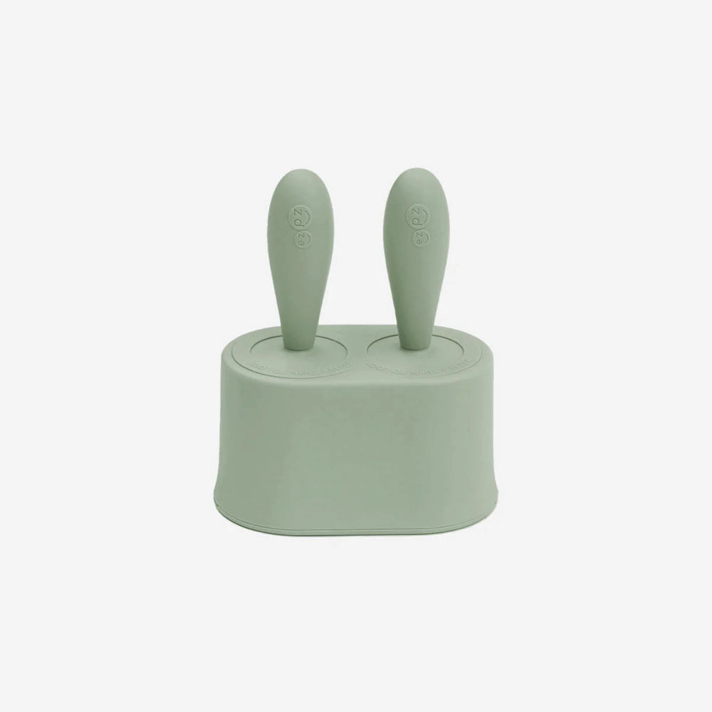 EzPz Tiny Pops in Sage - Silicone Suction Plates for Toddlers | BPA-Free Baby Feeding Set | Perfect for High Chairs, Travel & Mess-Free Meals
