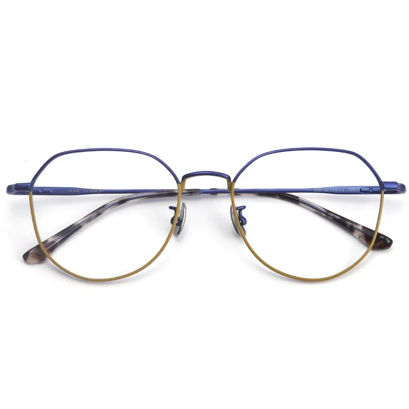 Aror Unisex Full Rim Flat Top Oval Titanium Eyeglasses Frame 42051 - Lightweight & Durable for Work, Reading & Everyday Wear