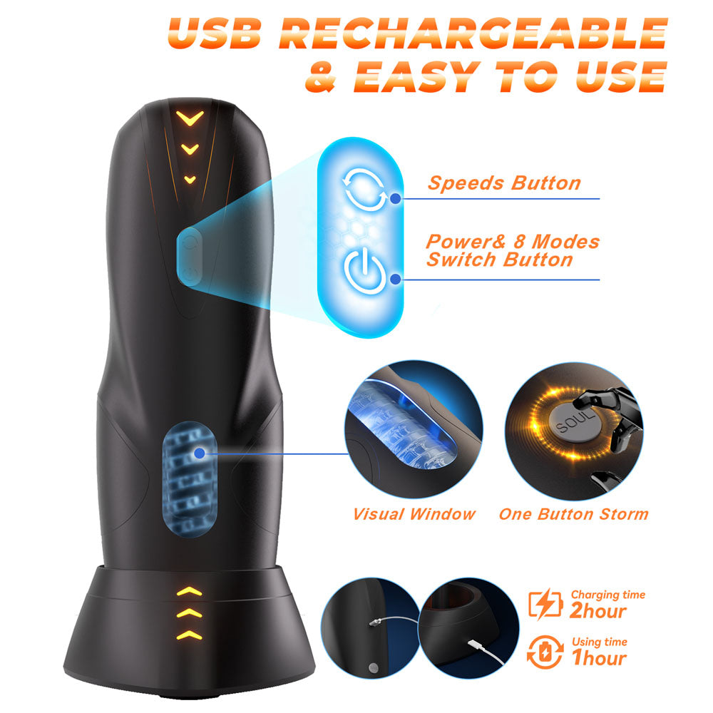 CyberSkin The Galaxy Voy Rotating Stroking Automatic Masturbator - Realistic Male Pleasure Toy for Solo Play & Couples Use - Perfect for Home Relaxation & Spicing Up Intimate Moments
