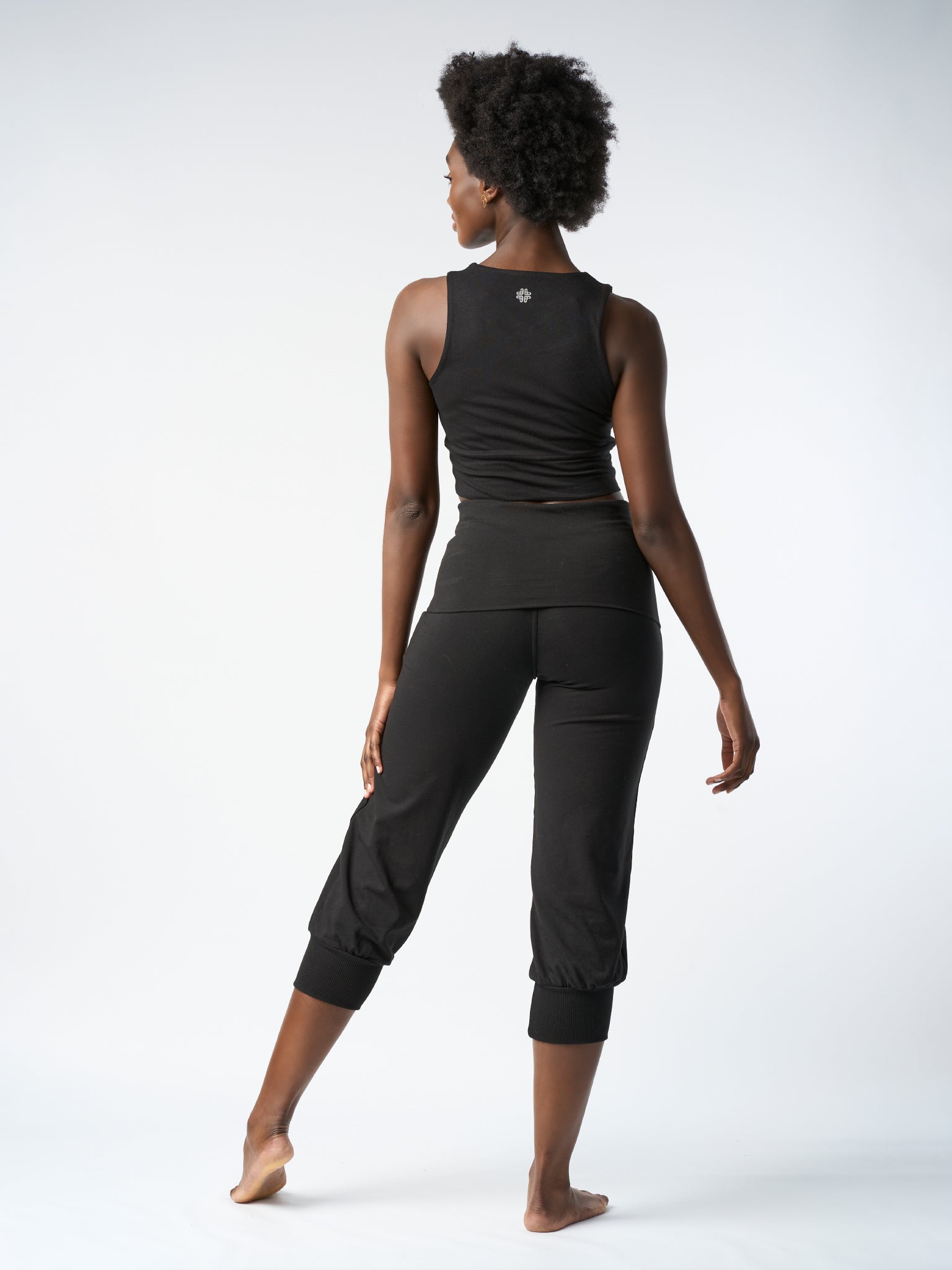 Gossypium Aspire Cropped Harem Pants - Black | Women's Casual Lounge Pants for Yoga, Home & Travel