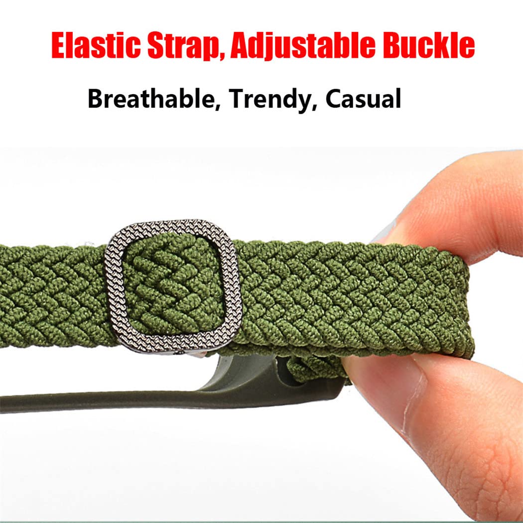 Braided Solo Loop Adjustable Nylon Strap for Xiaomi Mi Band 6/5/4/3 - Stretchable Sport Band for Fitness, Running & Daily Wear