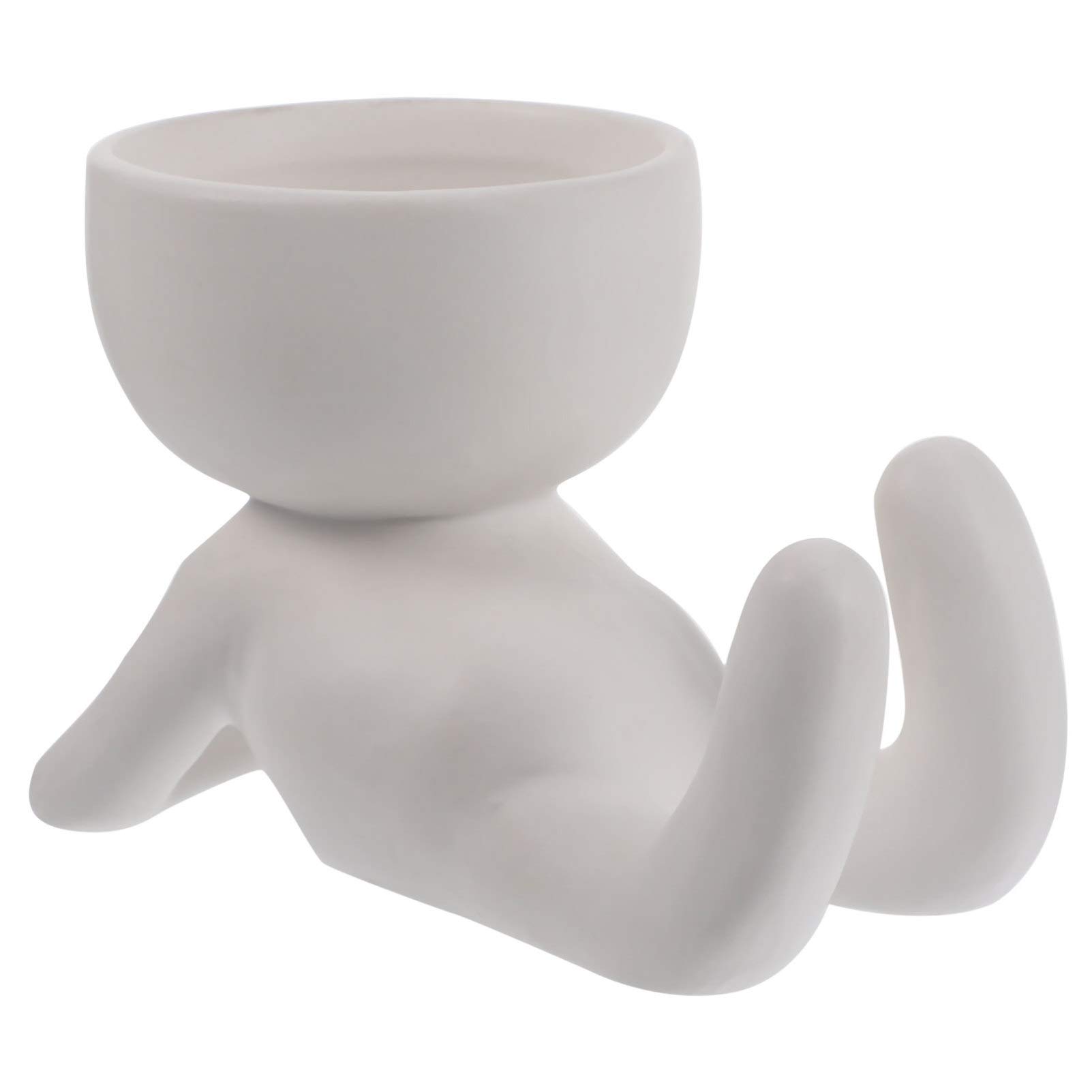 Hemoton Ceramic Human Shaped Planter - Flower Pot for Cactus & Succulents - Unique Garden Decor for Home, Office, or Gift - Perfect for Indoor Plants, Windowsills, and Outdoor Gardens
