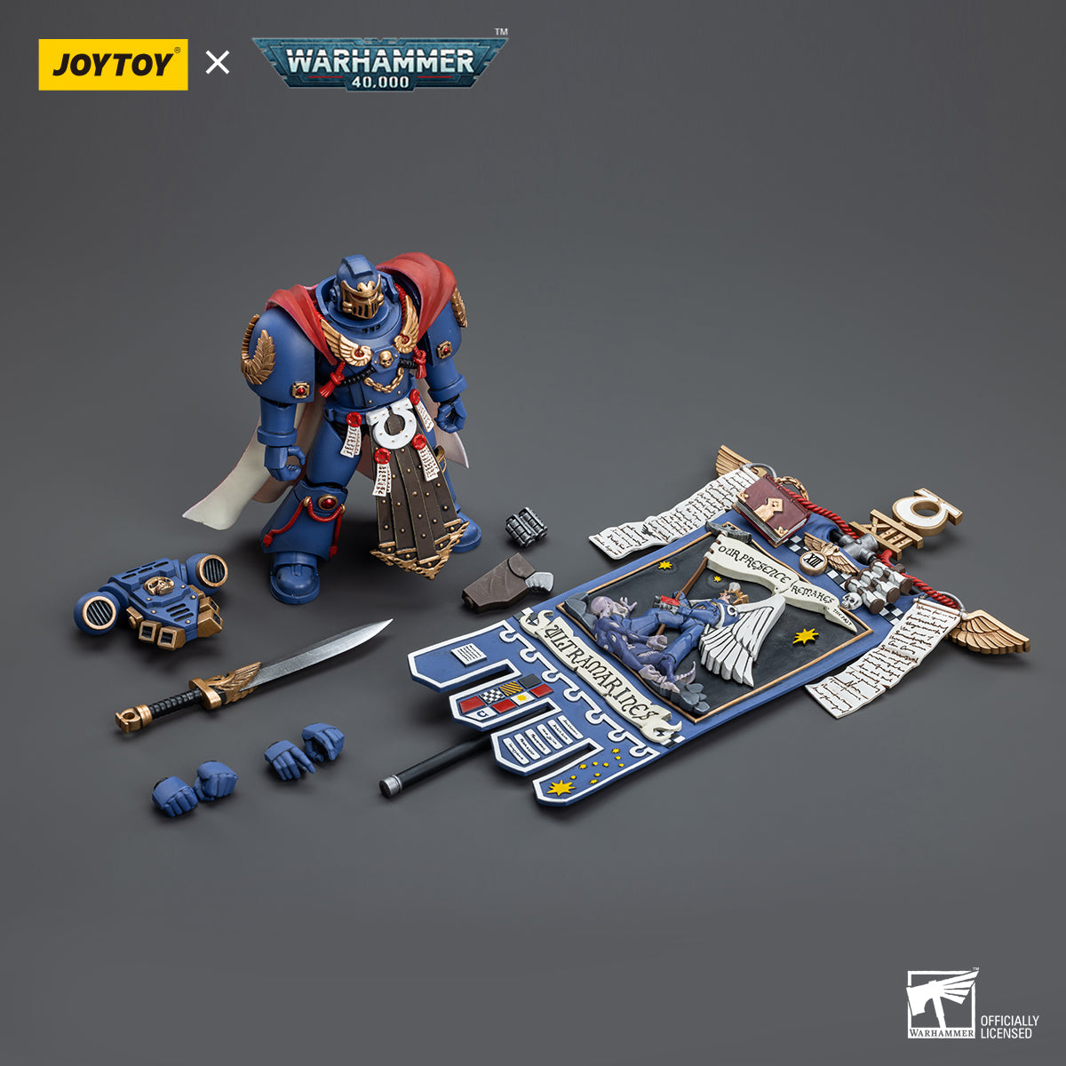 1/18 JOYTOY Warhammer 40K Ultramarines Honour Guard Action Figure Set (4pcs) - Perfect for Collectors, Tabletop Gaming & Display