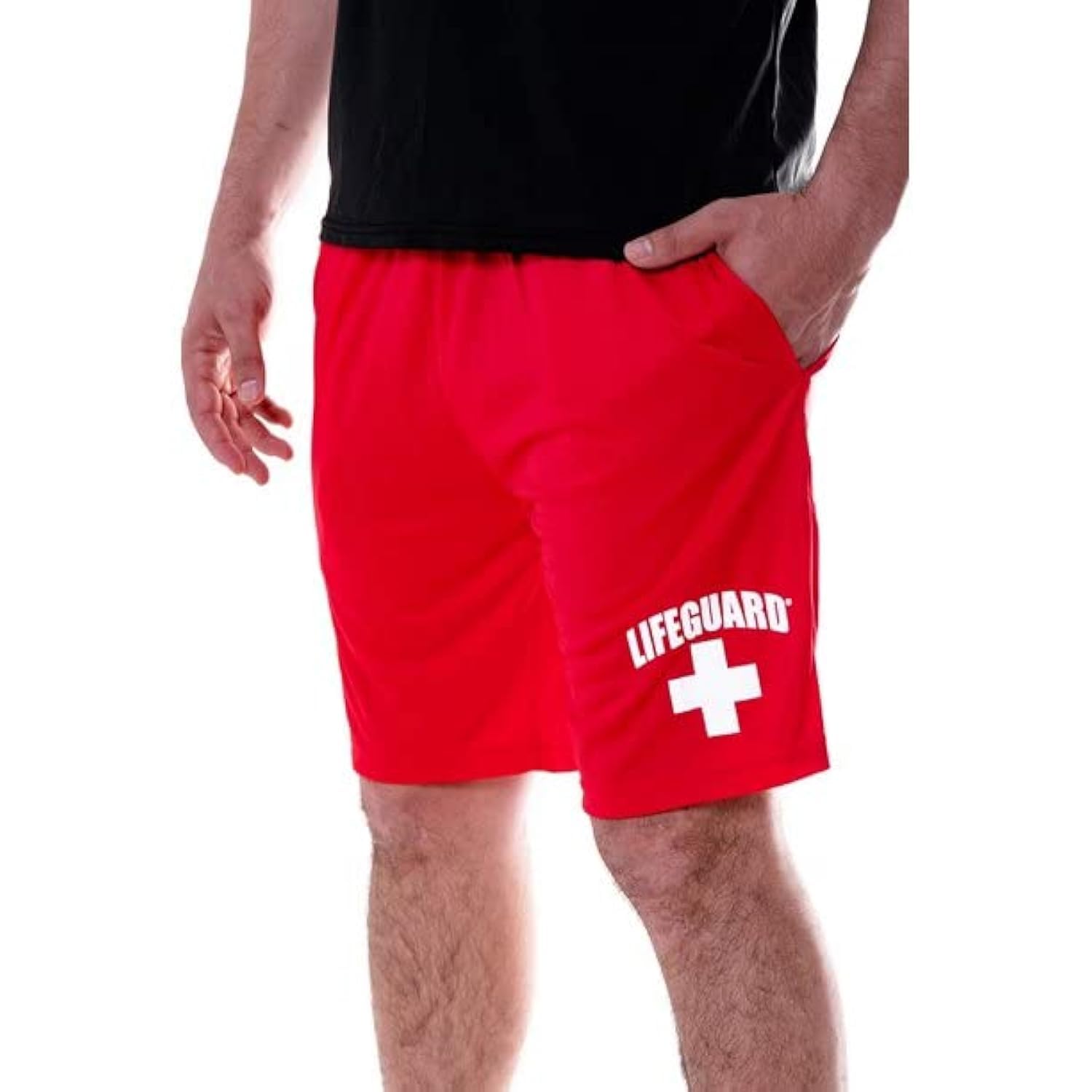 LIFEGUARD Officially Licensed Men's Active Running Shorts - Moisture Wicking Quick Dry Performance Workout Shorts for Gym, Jogging & Outdoor Sports
