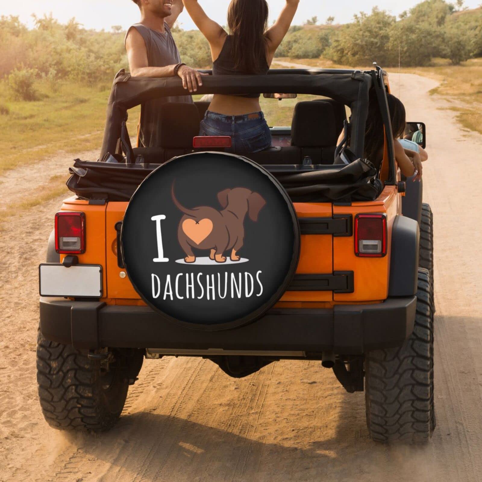 Dachshund Lovers Heat-Resistant Spare Tire Cover - 17 Inch Dustproof Wheel Protector for Trailer, RV, SUV & Most Vehicles | Perfect for Road Trips & Outdoor Adventures
