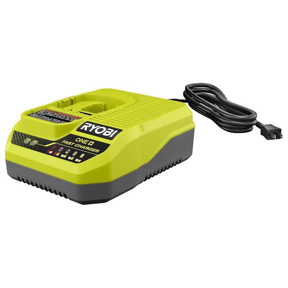 RYOBI ONE+ 18V Lithium-Ion Fast Battery Charger for Power Tools - Perfect for Drills, Saws & Outdoor Equipment | Quick Charge & Durable Design