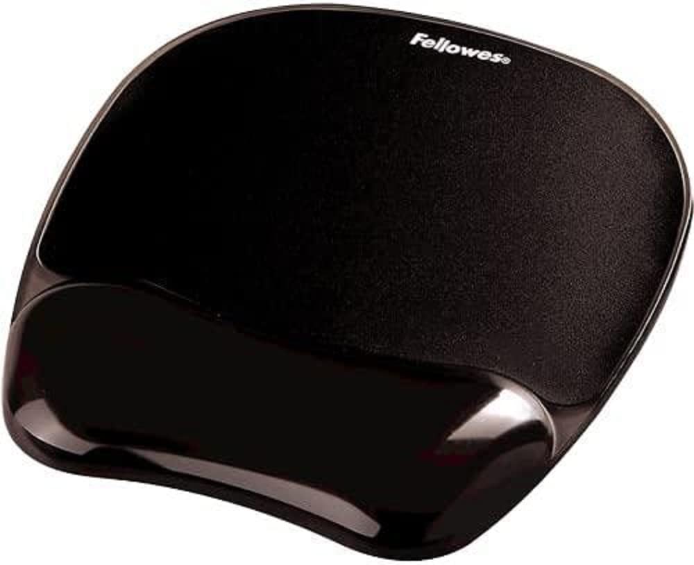 Fellowes 9112101 Black Crystals Gel Mouse Pad with Wrist Support - Ergonomic Comfort for Office & Gaming - Reduce Hand Fatigue for Computer Work & Long Gaming Sessions