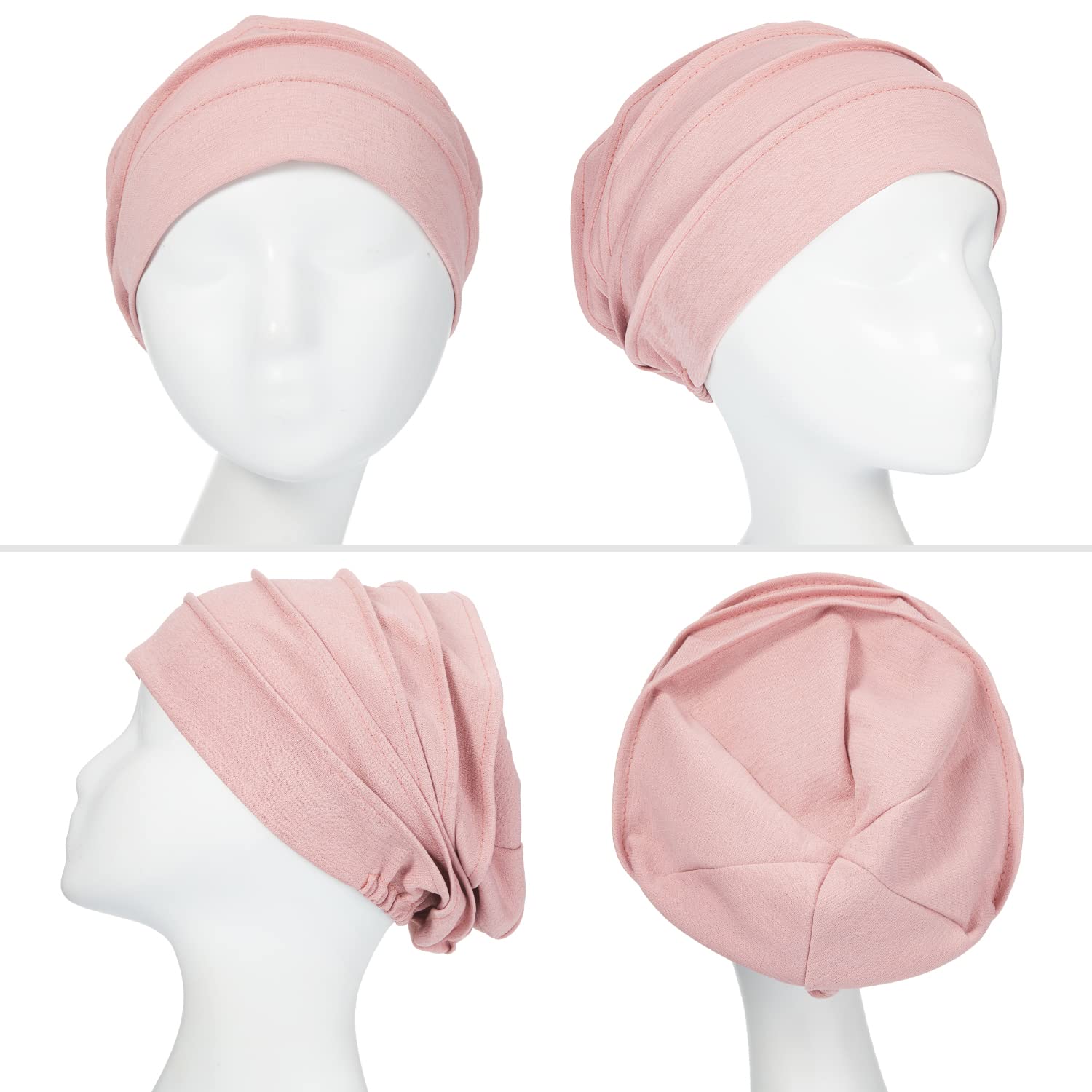 Geyoga 6 Pack Women's Slouchy Beanie Hats - Soft Stretchy Polyester Chemo Caps for Hair Loss, Cancer Patients & Sleeping - Comfortable Headwear for Winter & Indoor Use