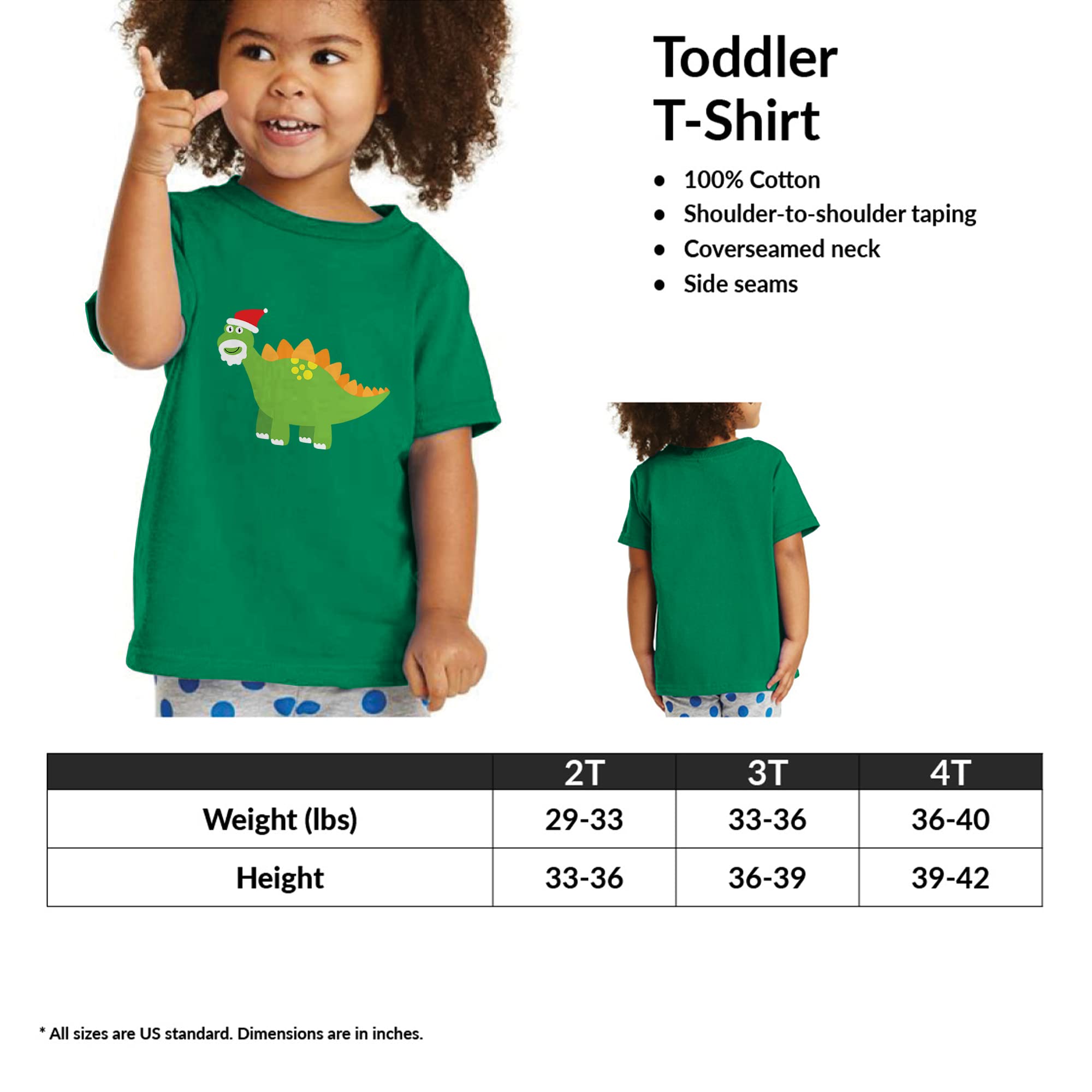 Funny Stegosaurus Dinosaur T-Shirt for Toddlers & Kids - Cute Christmas Holiday Graphic Tee for Boys & Girls - Perfect for Xmas Parties, Family Gatherings & School Events