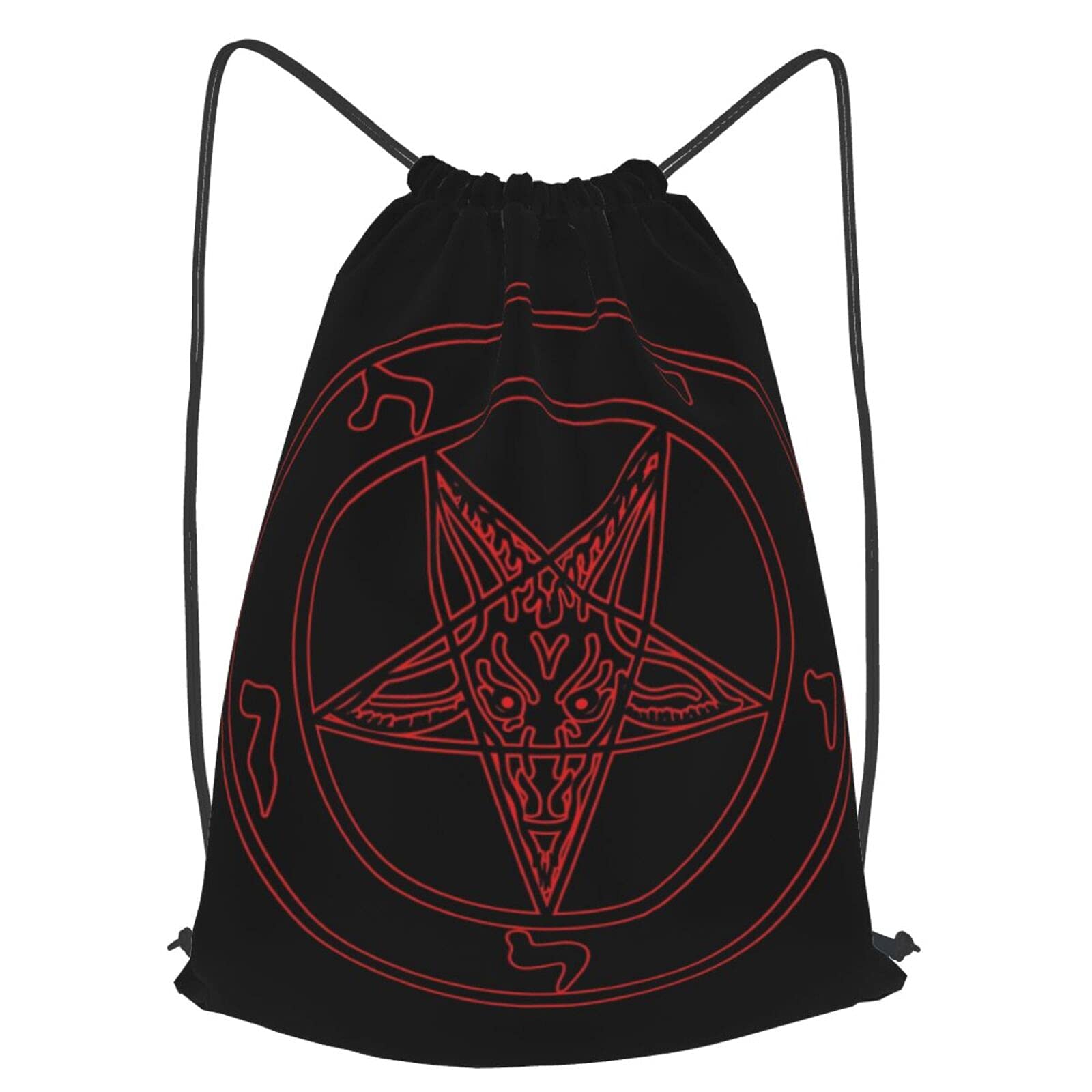 Baphomet Sigil Drawstring Backpack - Lightweight Gym Sack for Men & Women - Perfect for Hiking, Yoga, Travel & Beach Activities