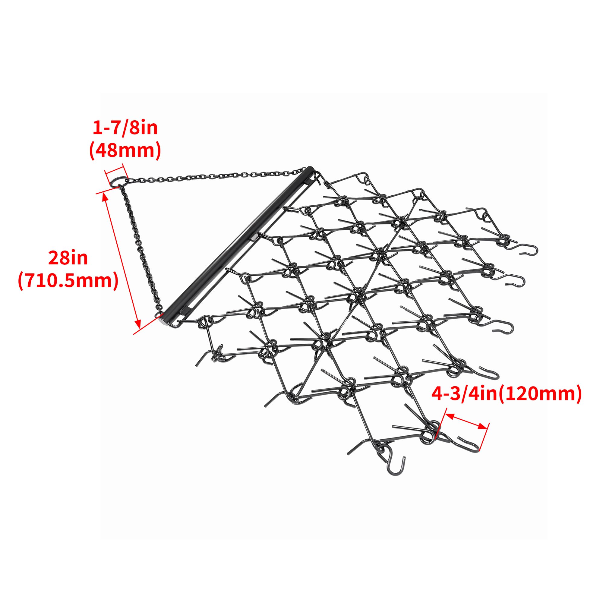 KUAFU 4' x 4' Heavy Duty Chain Drag Harrow with 3/8