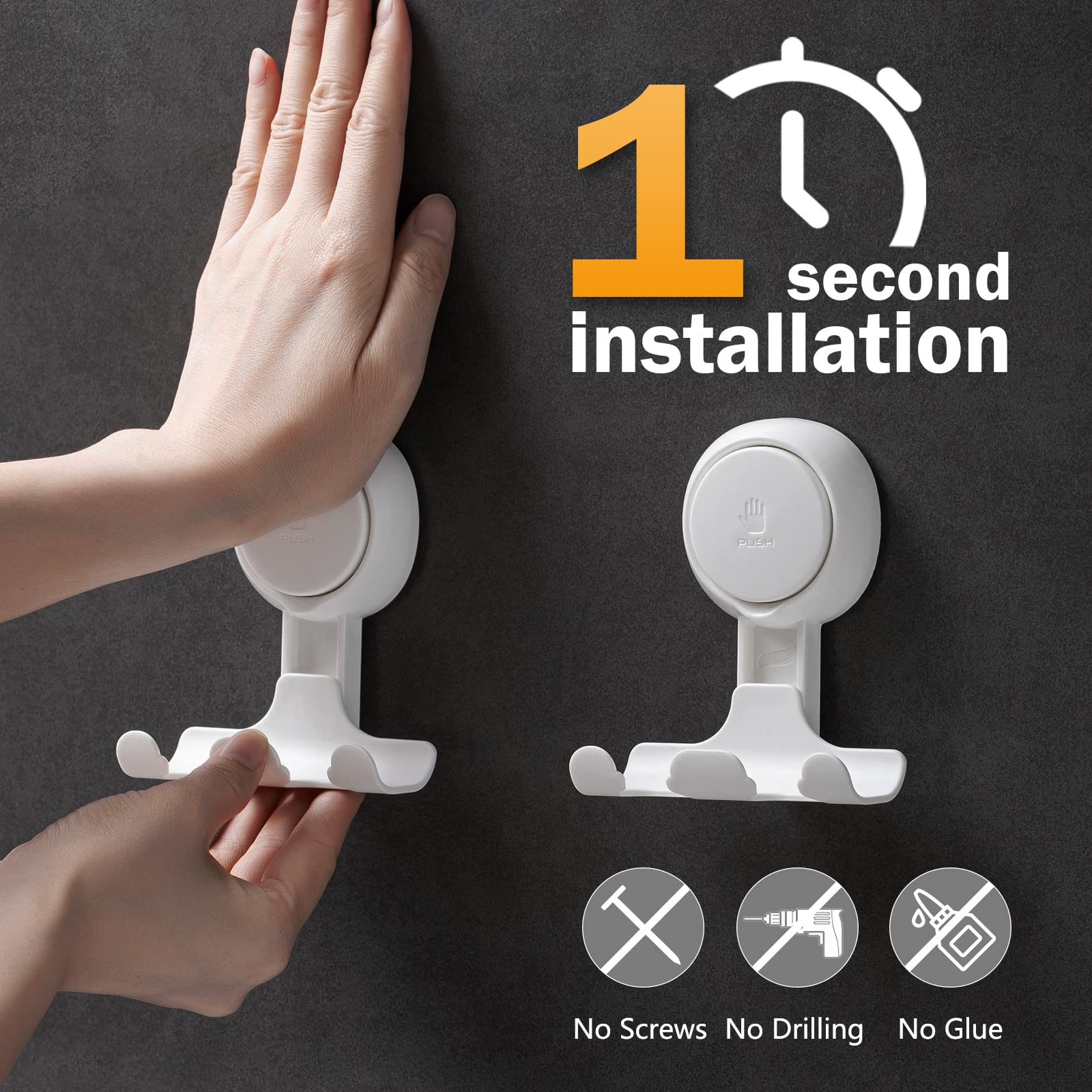 LEVERLOC 2-Pack Razor Holder for Shower with Strong Suction Cup & Anti-Swing Shower Caddy - Perfect for Organizing Razors, Loofahs, and Bath Accessories in Your Bathroom