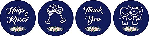 Floral Wedding Stickers 190 Pcs - Chocolate Labels for Party Favors & Decor