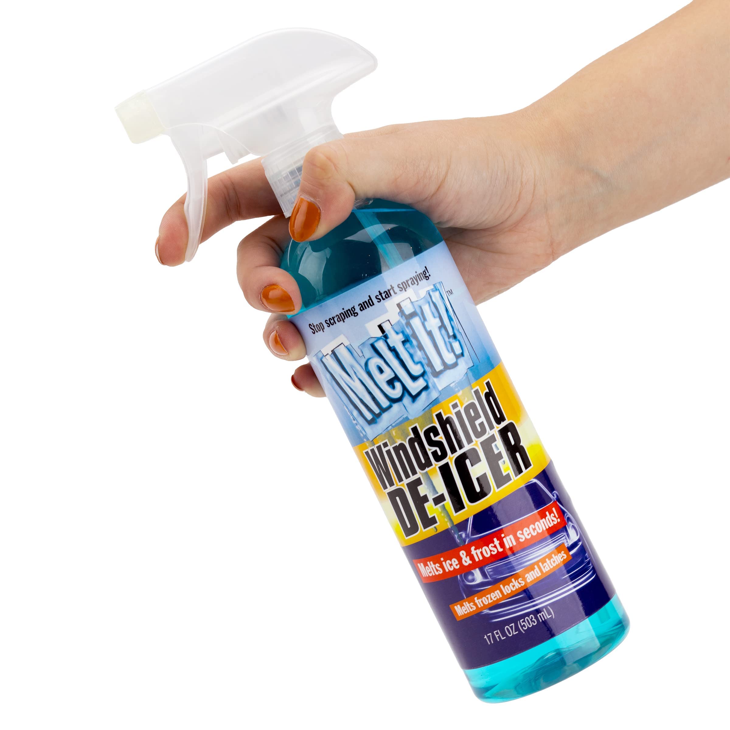 E·Z·R Windshield De-Icer – Fast-Acting Ice Melter for Cars (17 Fl Oz 2-Pack) | Instantly Removes Ice, Frost & Snow from Windshields, Windows, Mirrors & Locks | All-Season Winter Car Care Solution for Safe Driving in Cold Weather