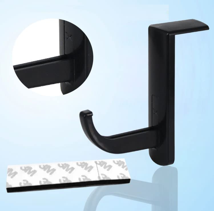 Universal Adjustable Silicone Headphone Hook Holder - No Drilling Required Gaming Headset Accessories for Desk, PC, PS5 & Xbox (Black) - Perfect for Gamers, Office & Home Use