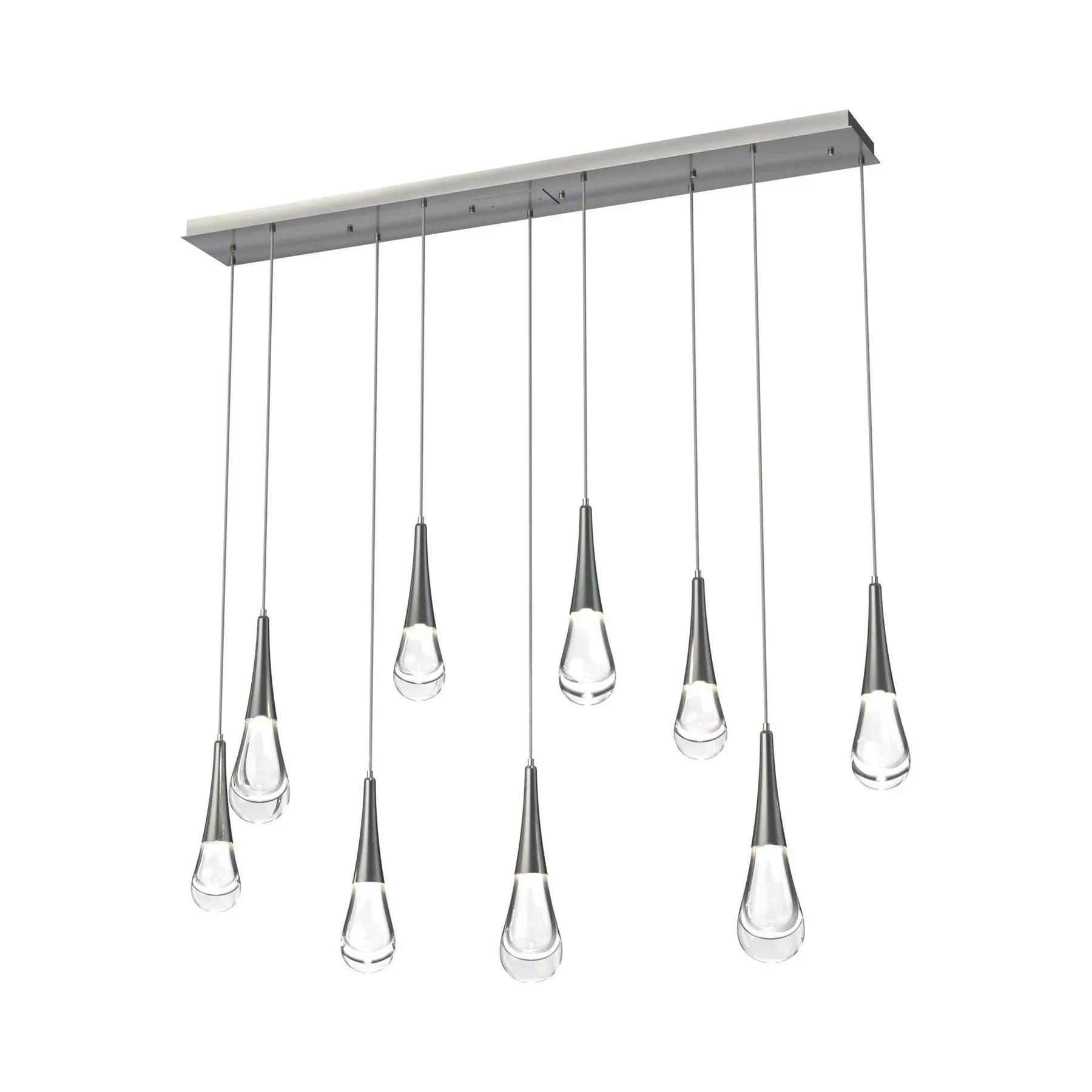 Modern Rectangle LED Chandelier with Water Drop Crystals - Elegant Dining Room Lighting Fixture for Home Decor